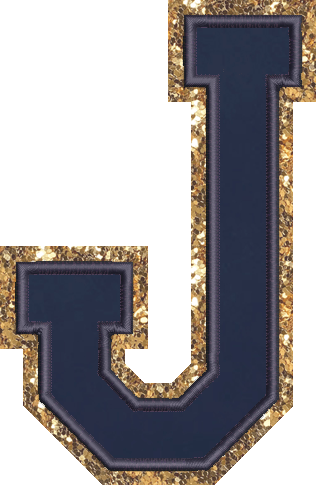 Jumbo Sapphire Glitter Varsity Letter Patch