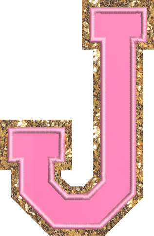 Jumbo Bubblegum Glitter Varsity Letter Patch