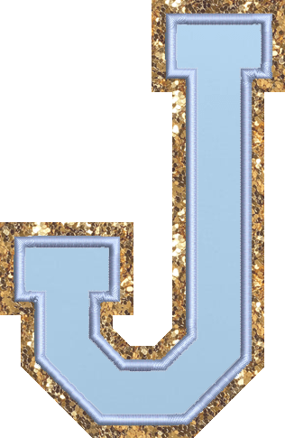 Jumbo Periwinkle Glitter Varsity Letter Patch