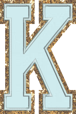 Jumbo Sky Glitter Varsity Letter Patch