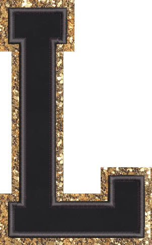 Jumbo Noir Glitter Varsity Letter Patch