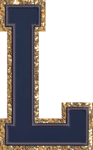 Jumbo Sapphire Glitter Varsity Letter Patch