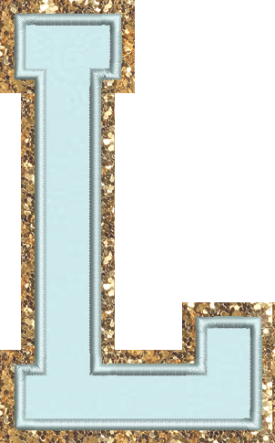 Jumbo Sky Glitter Varsity Letter Patch