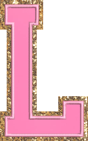 Jumbo Bubblegum Glitter Varsity Letter Patch