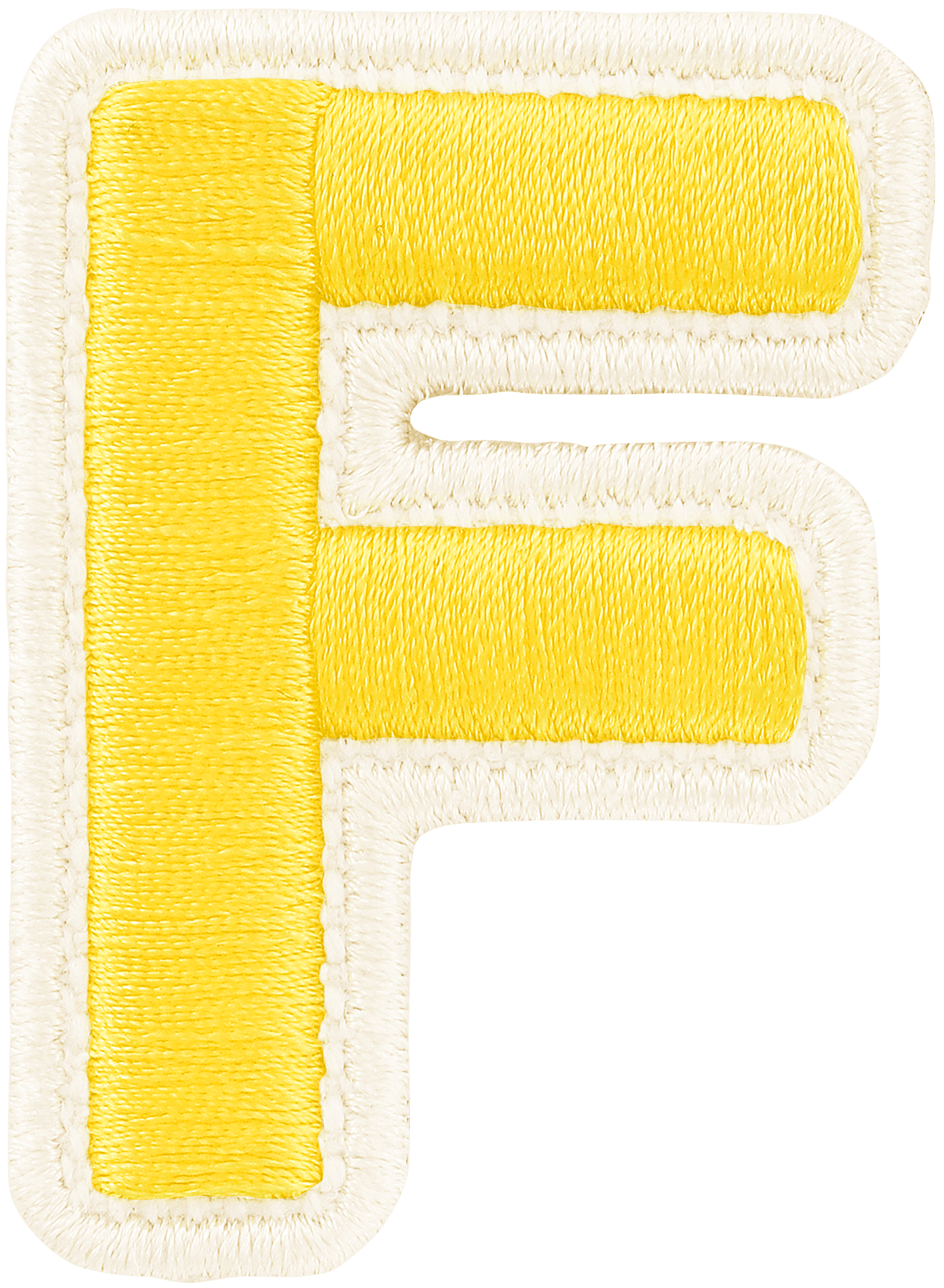 Lemon Rolled Embroidery Letter Patch