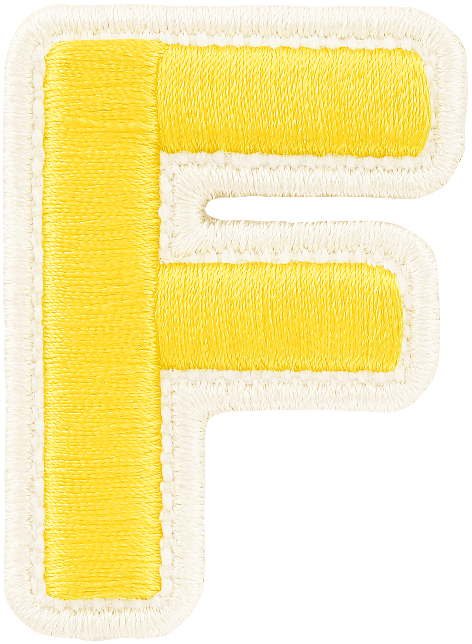 Lemon Rolled Embroidery Letter Patch