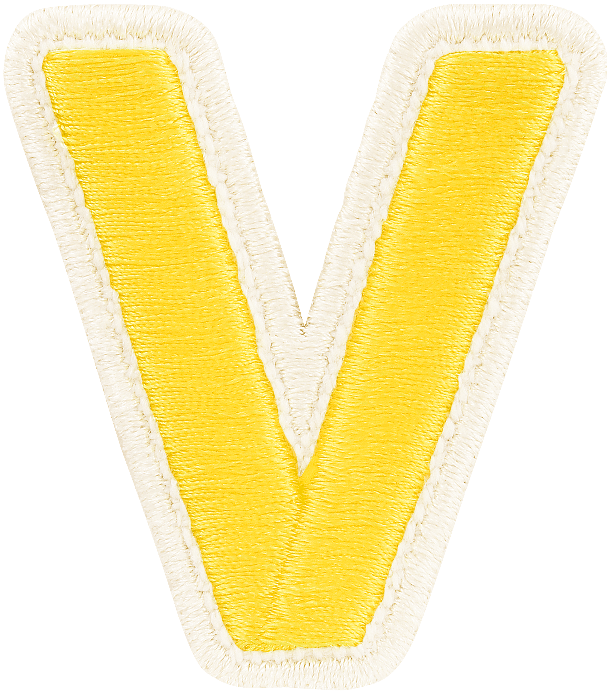 Lemon Rolled Embroidery Letter Patch