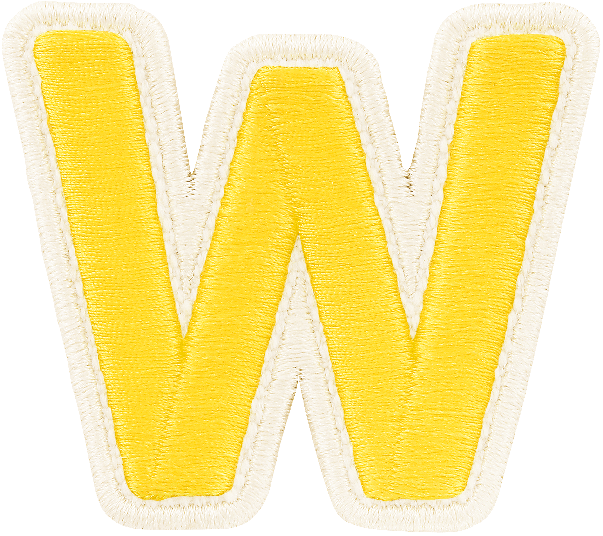 Lemon Rolled Embroidery Letter Patch