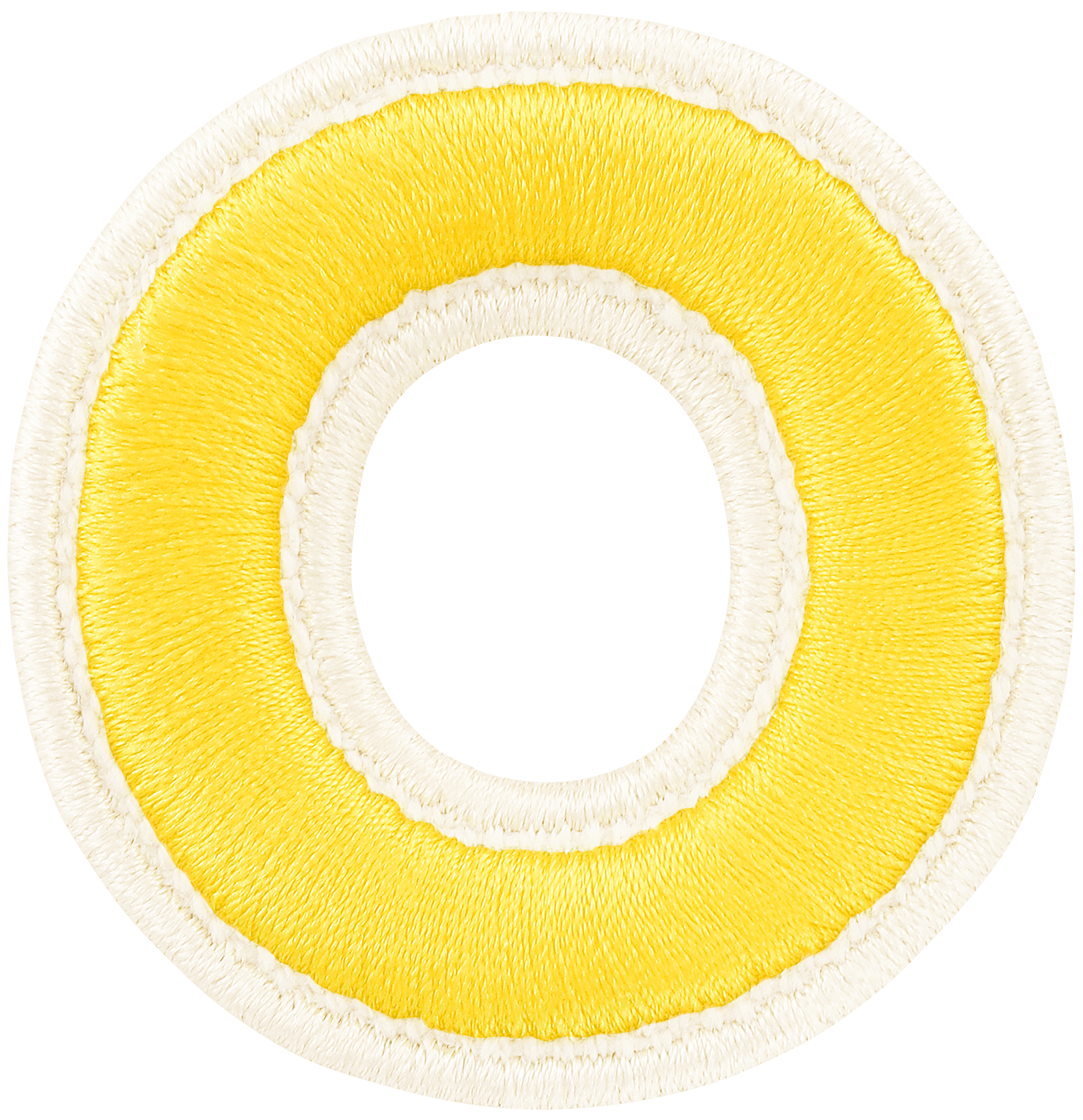 Lemon Rolled Embroidery Letter Patch