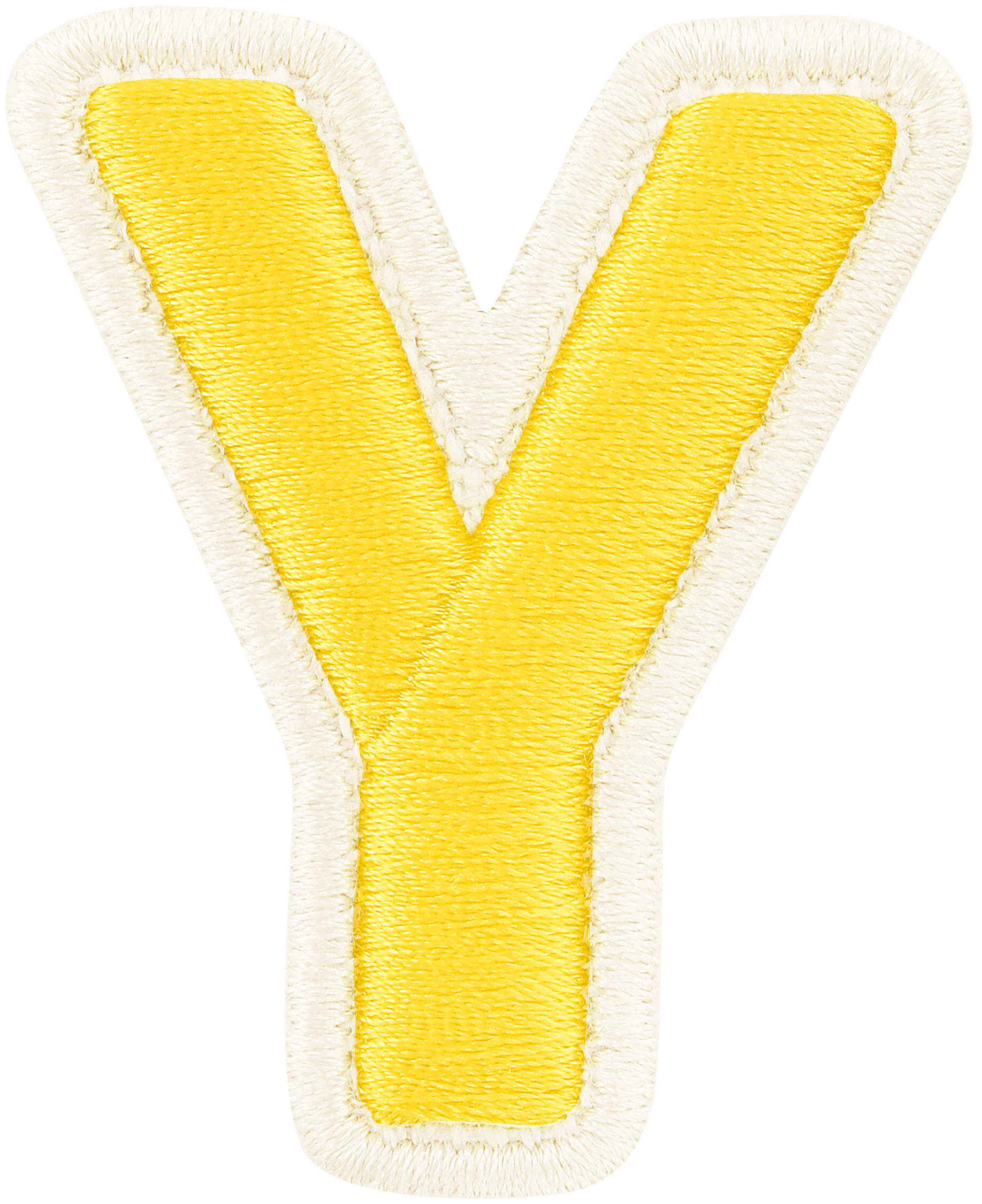 Lemon Rolled Embroidery Letter Patch
