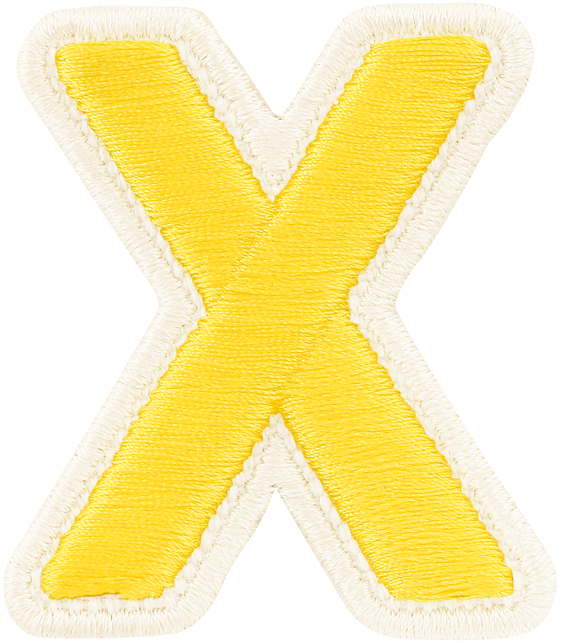 Lemon Rolled Embroidery Letter Patch