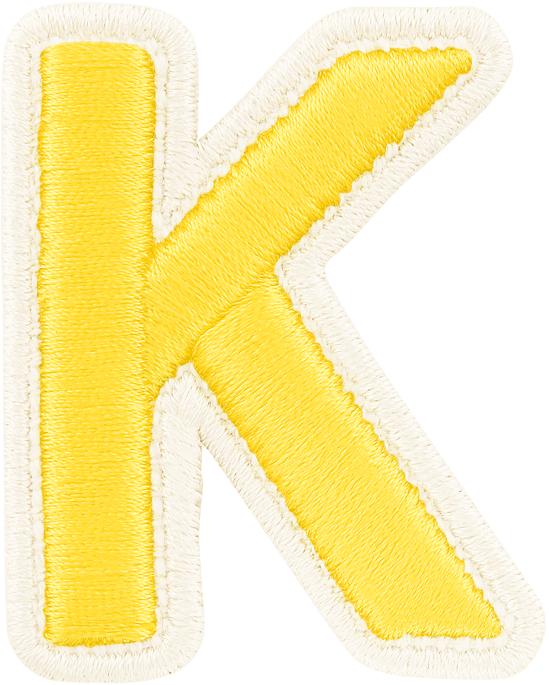 Lemon Rolled Embroidery Letter Patch