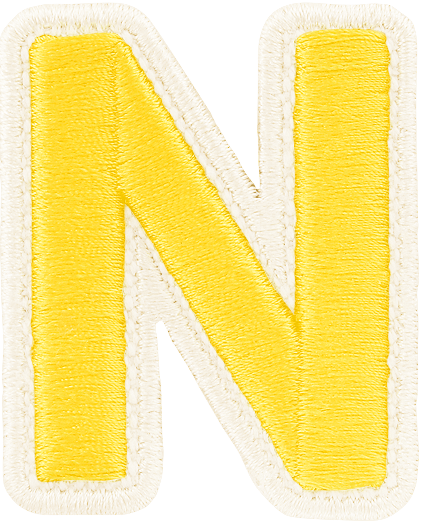 Lemon Rolled Embroidery Letter Patch