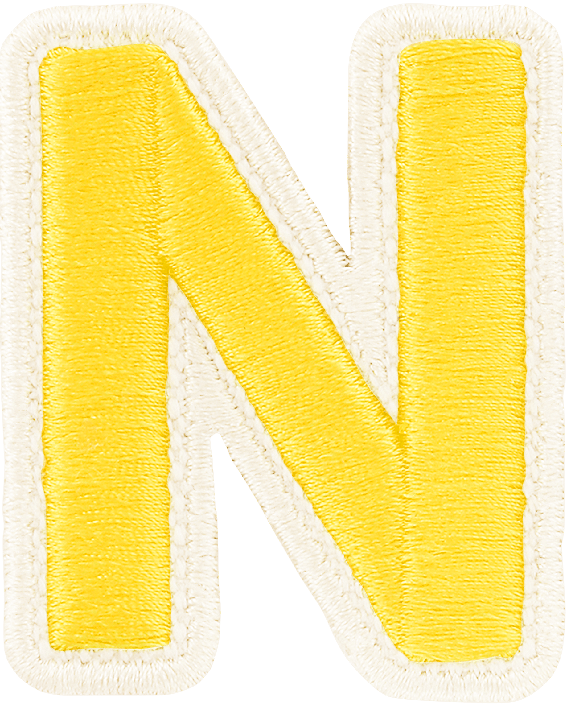 Lemon Rolled Embroidery Letter Patch