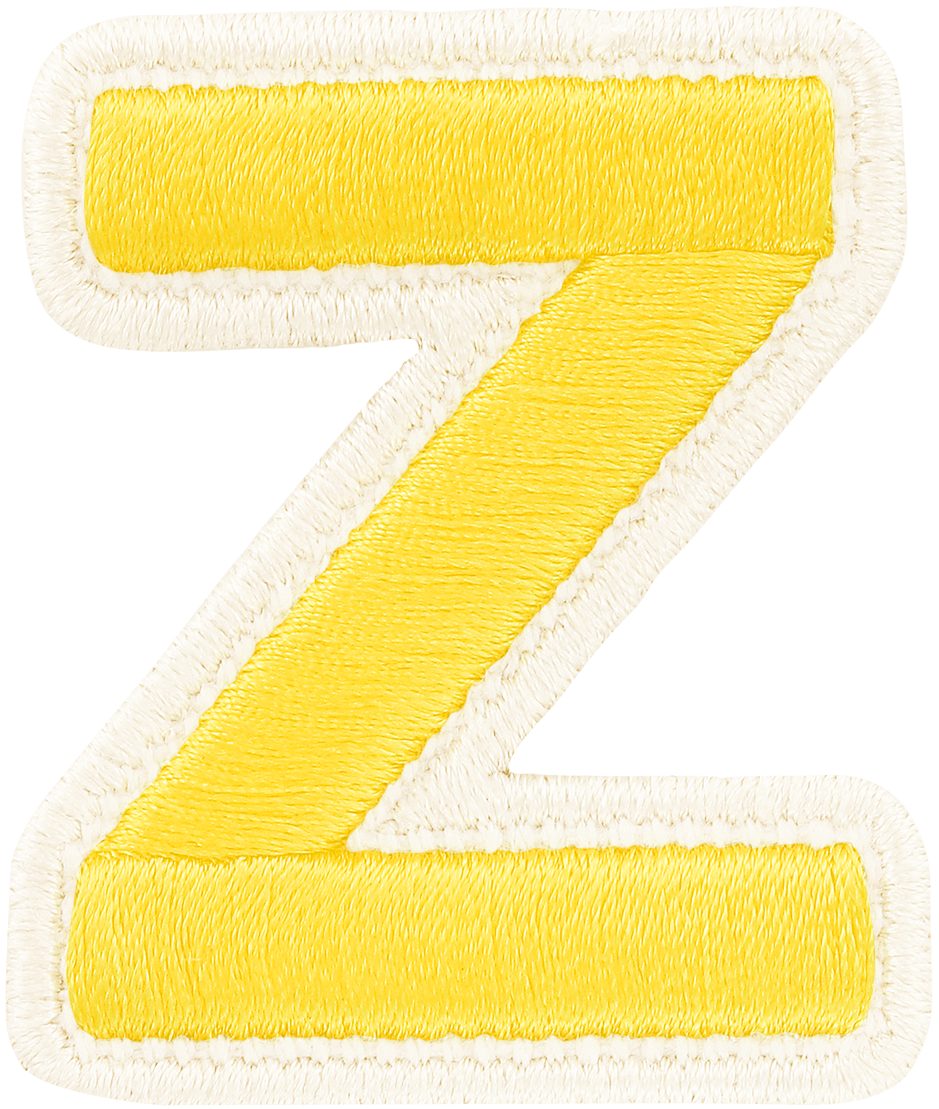 Lemon Rolled Embroidery Letter Patch