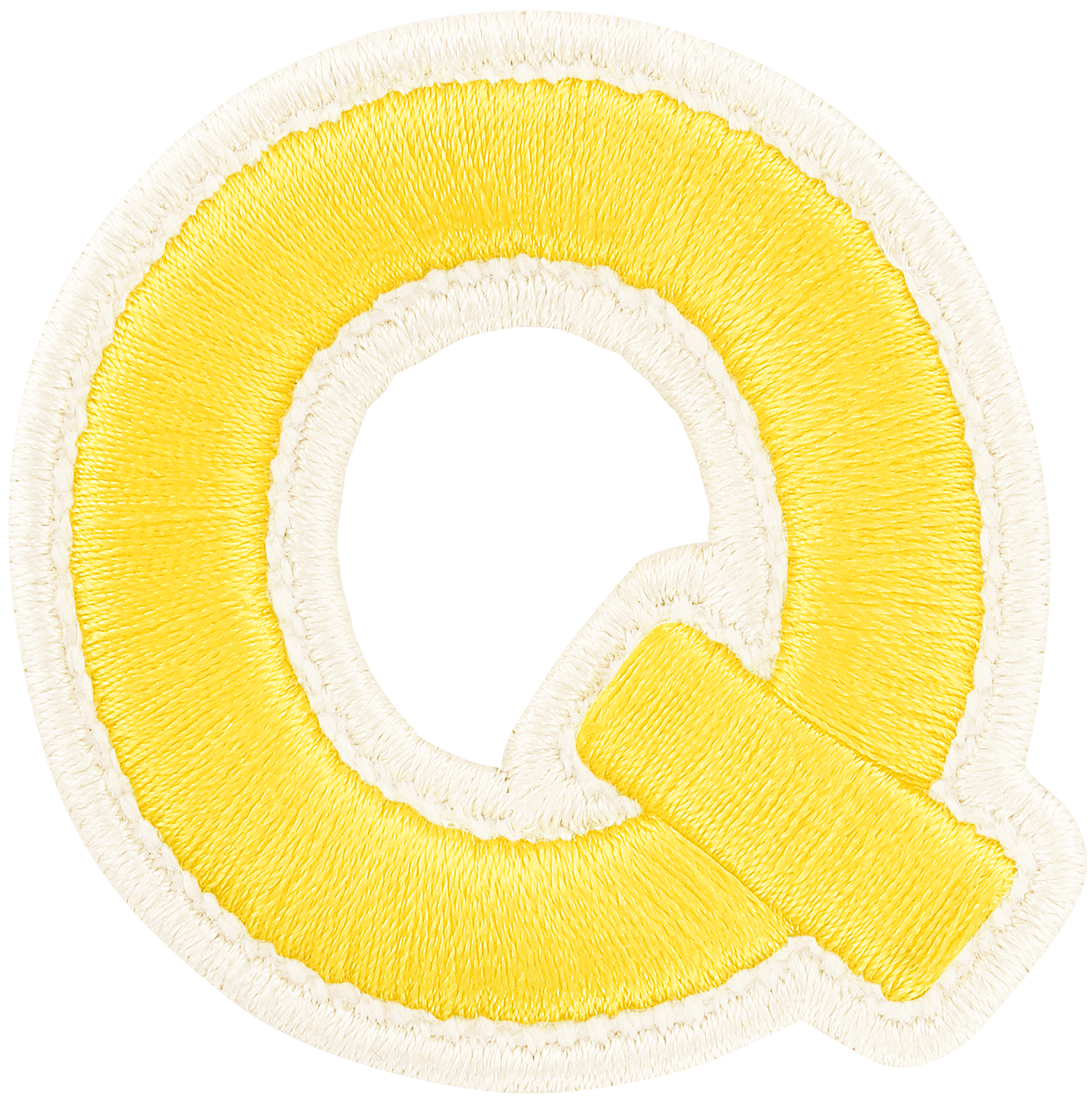 Lemon Rolled Embroidery Letter Patch