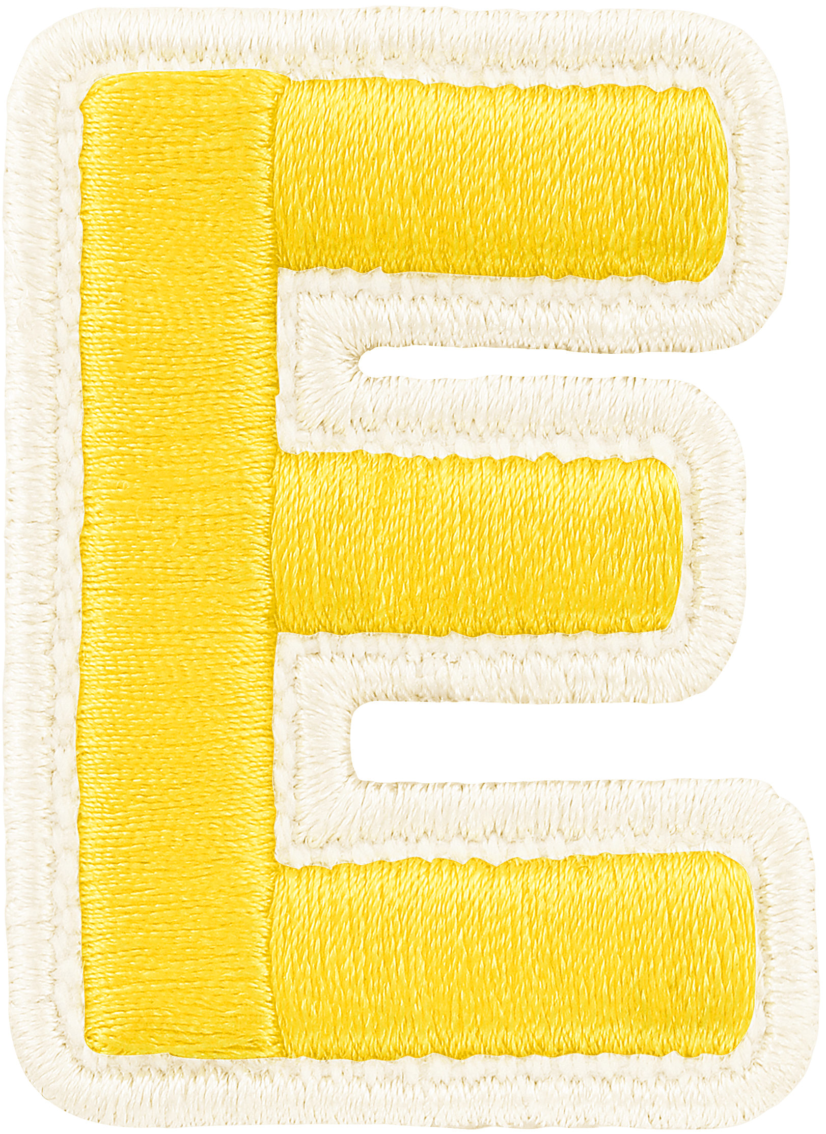 Lemon Rolled Embroidery Letter Patch