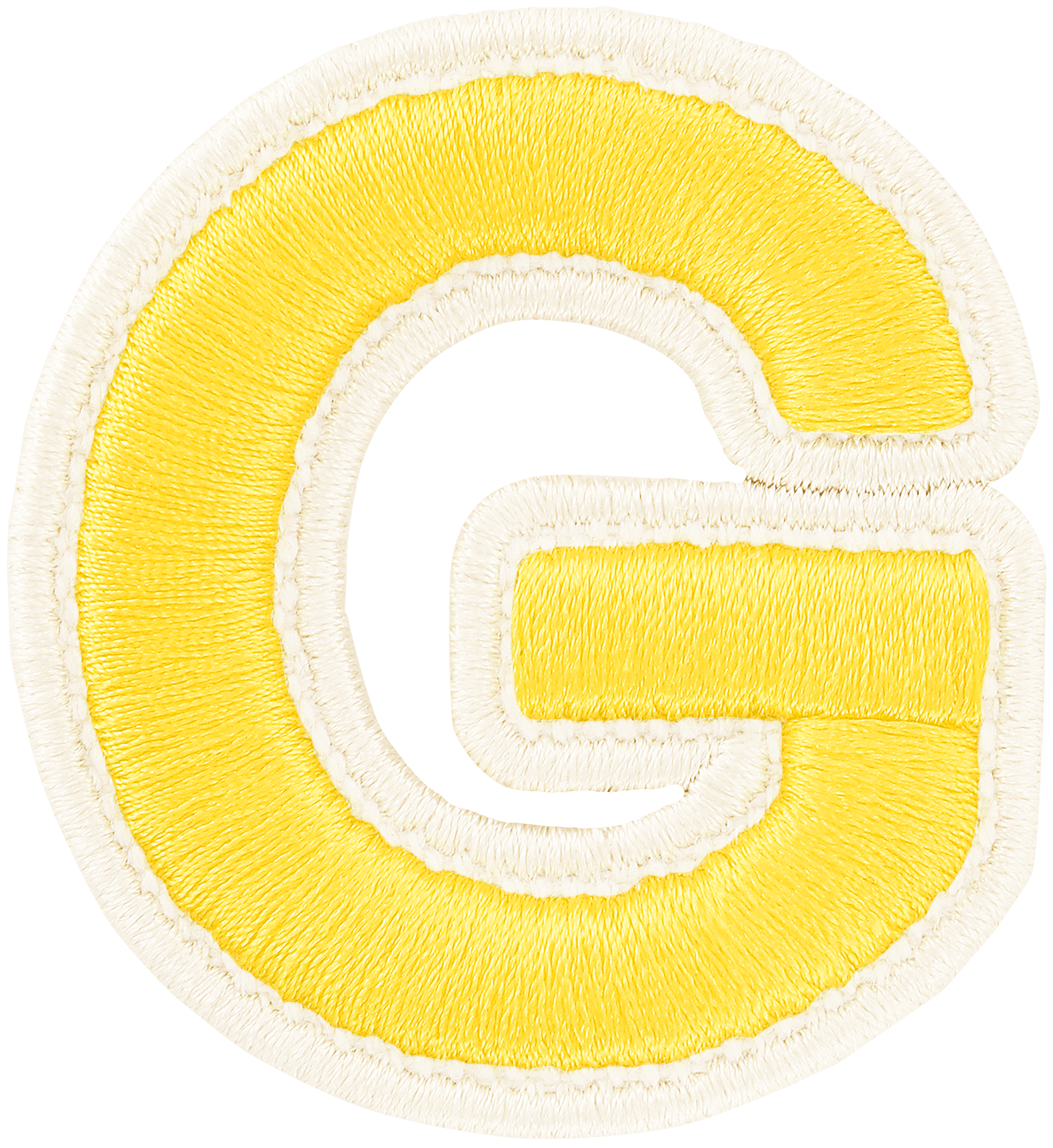 Lemon Rolled Embroidery Letter Patch