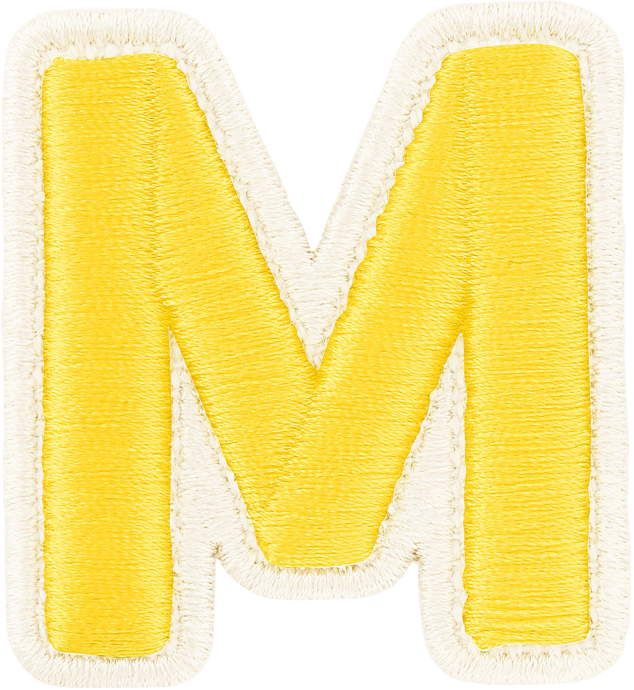 Lemon Rolled Embroidery Letter Patch