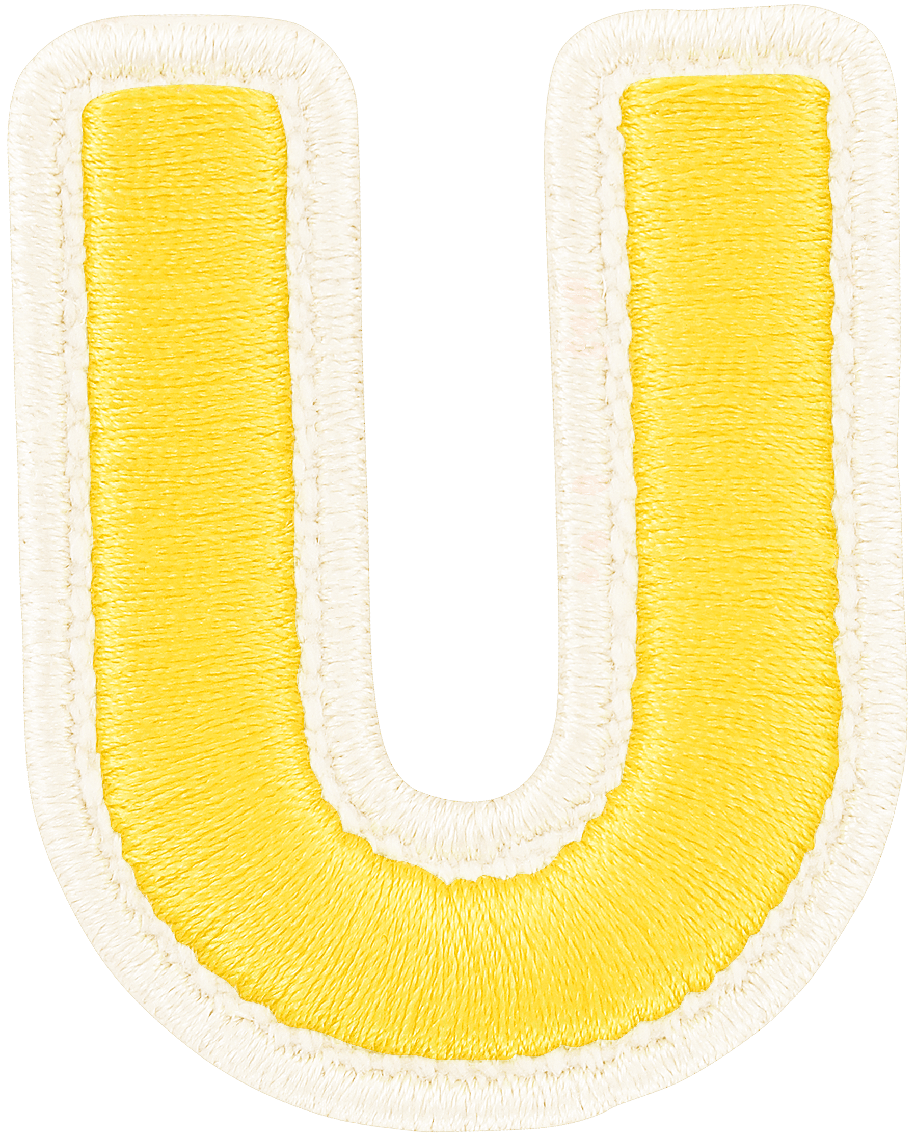Lemon Rolled Embroidery Letter Patch