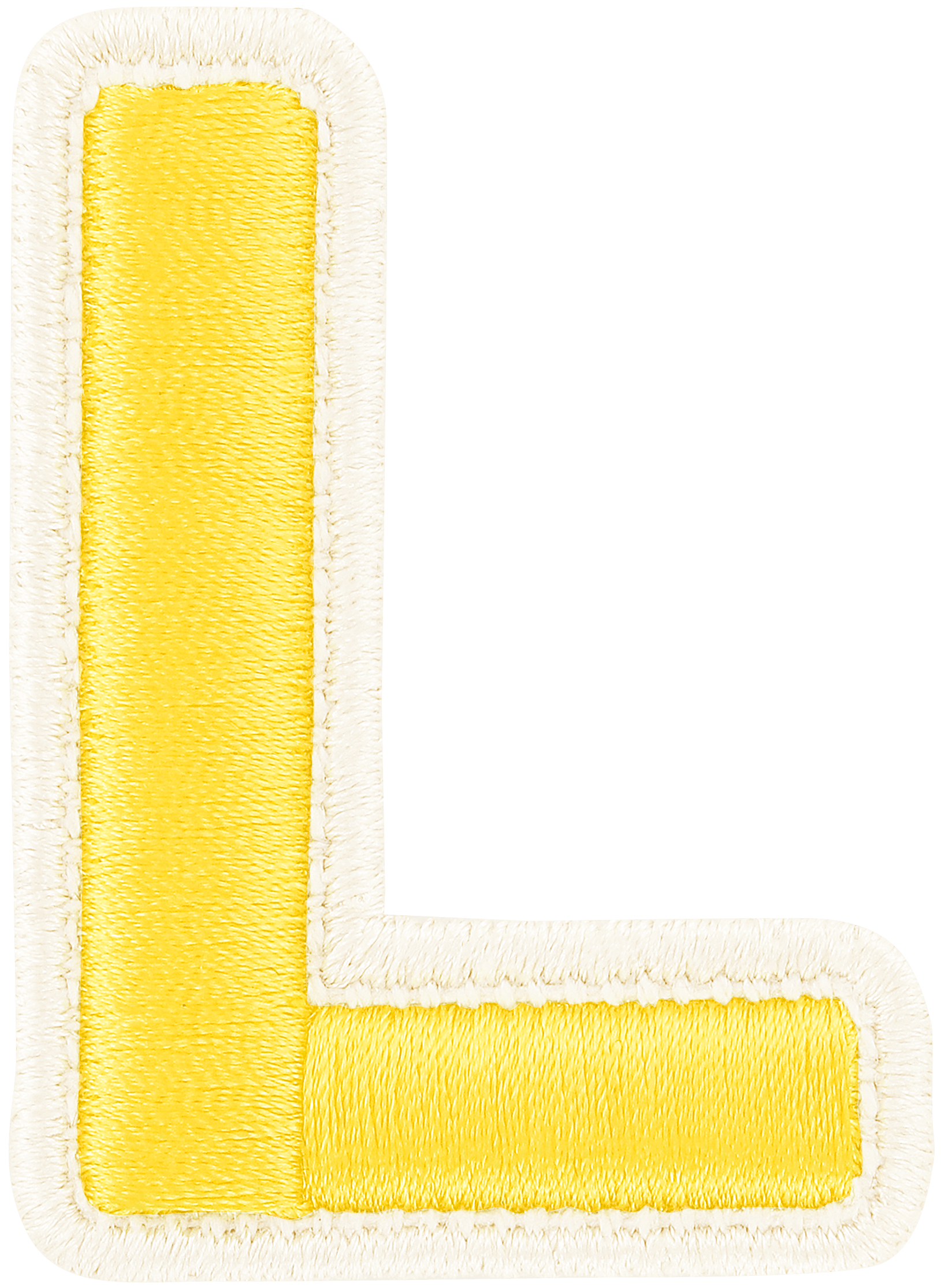 Lemon Rolled Embroidery Letter Patch