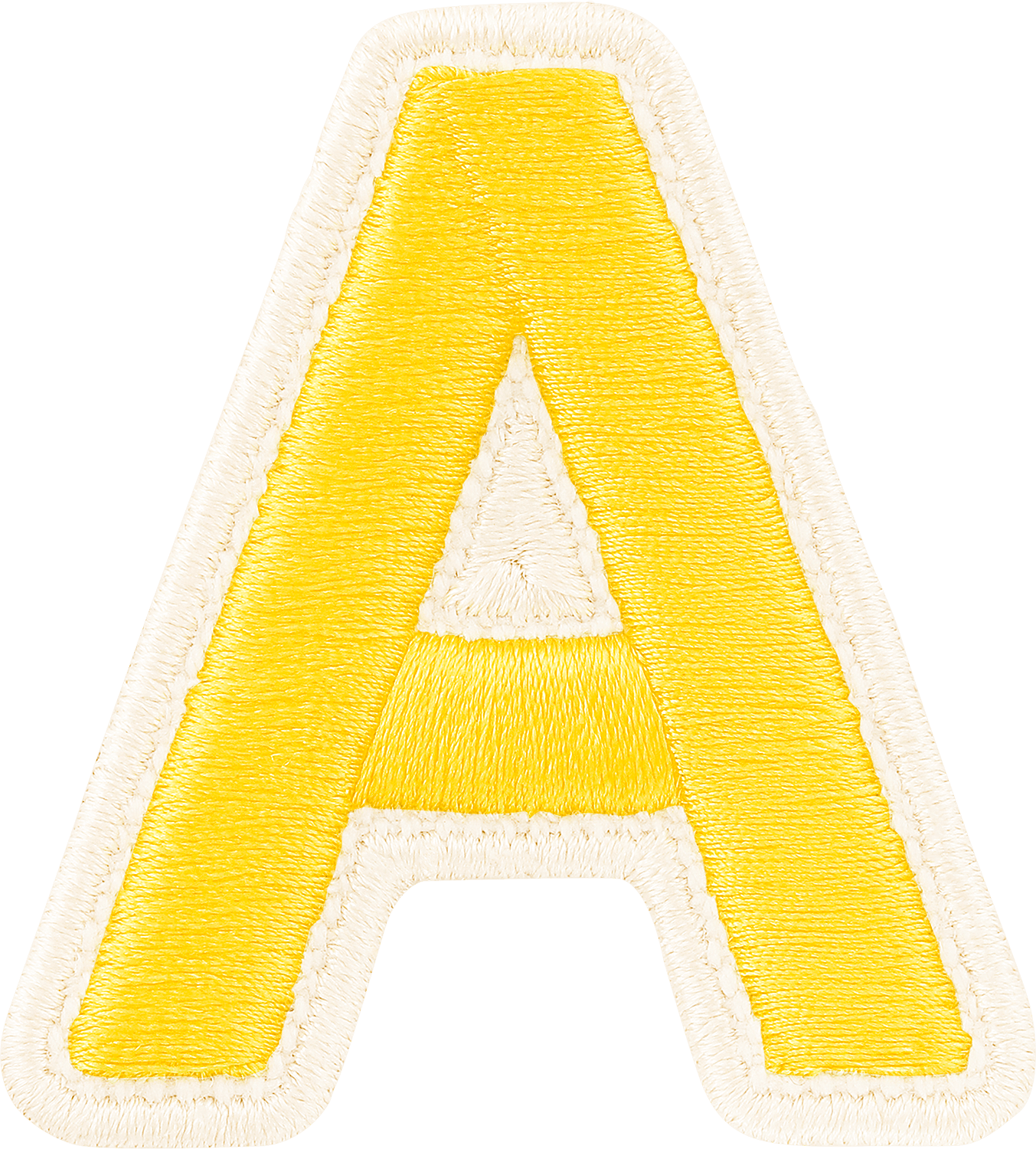 Lemon Rolled Embroidery Letter Patch