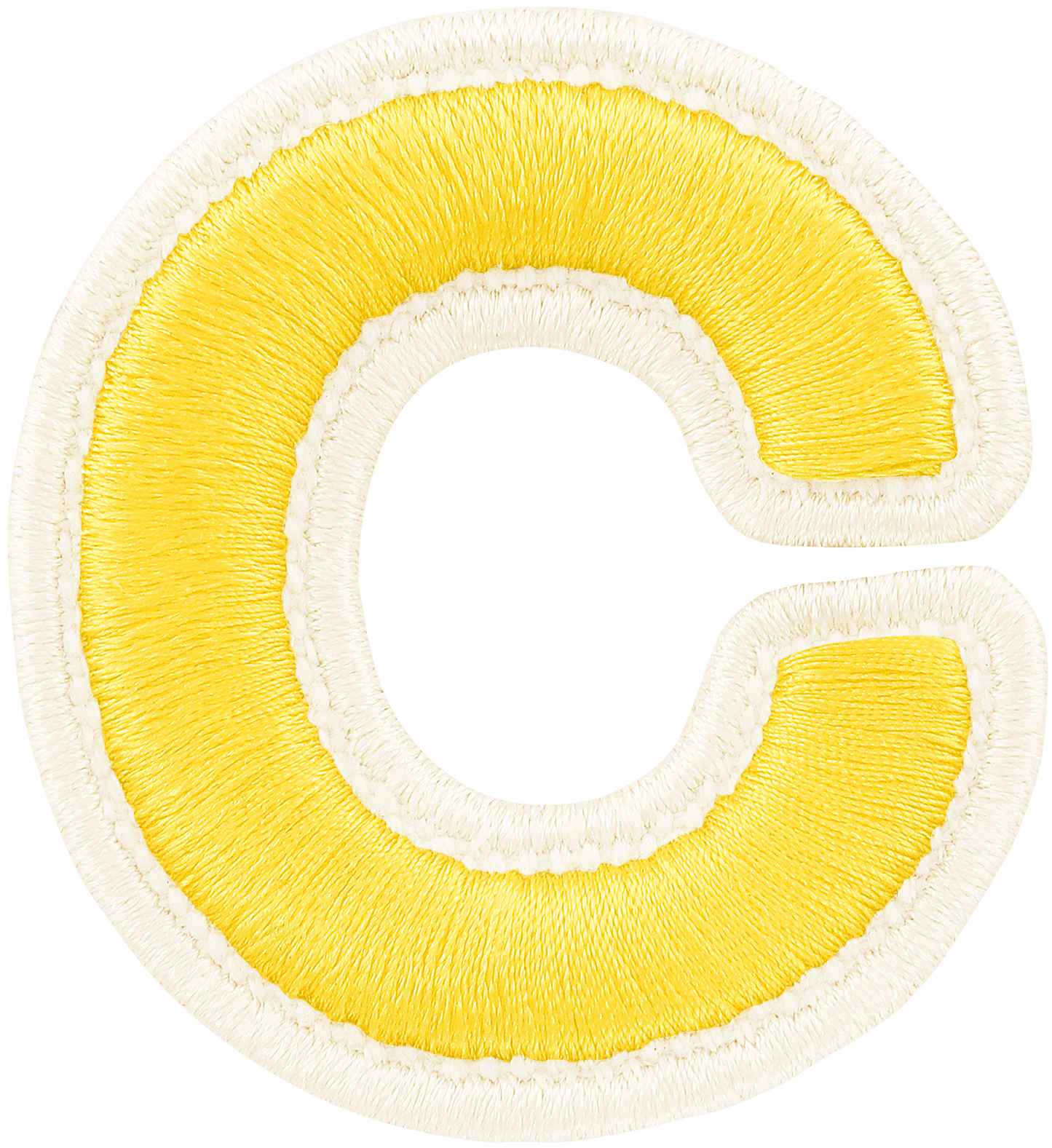 Lemon Rolled Embroidery Letter Patch