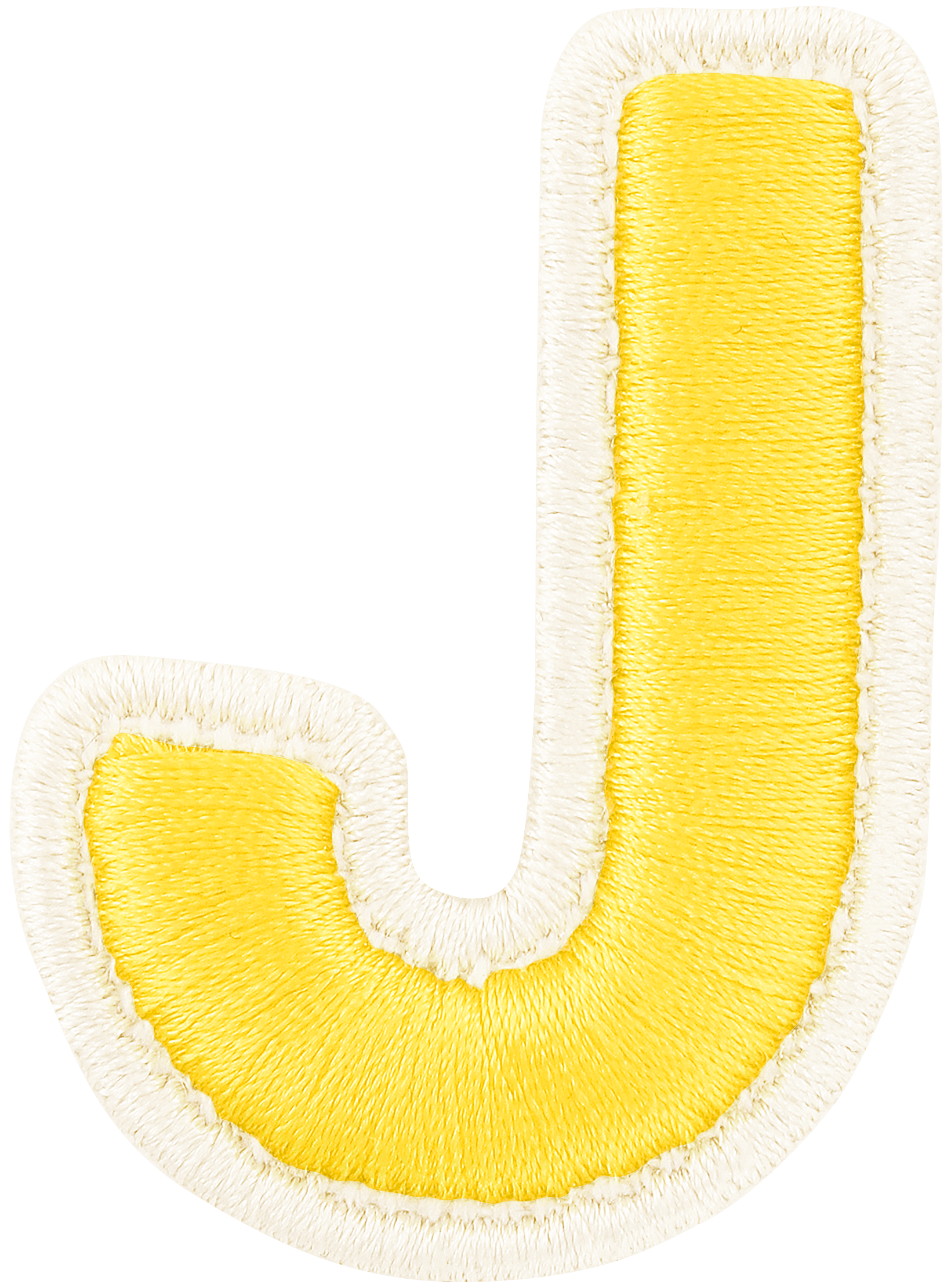 Lemon Rolled Embroidery Letter Patch