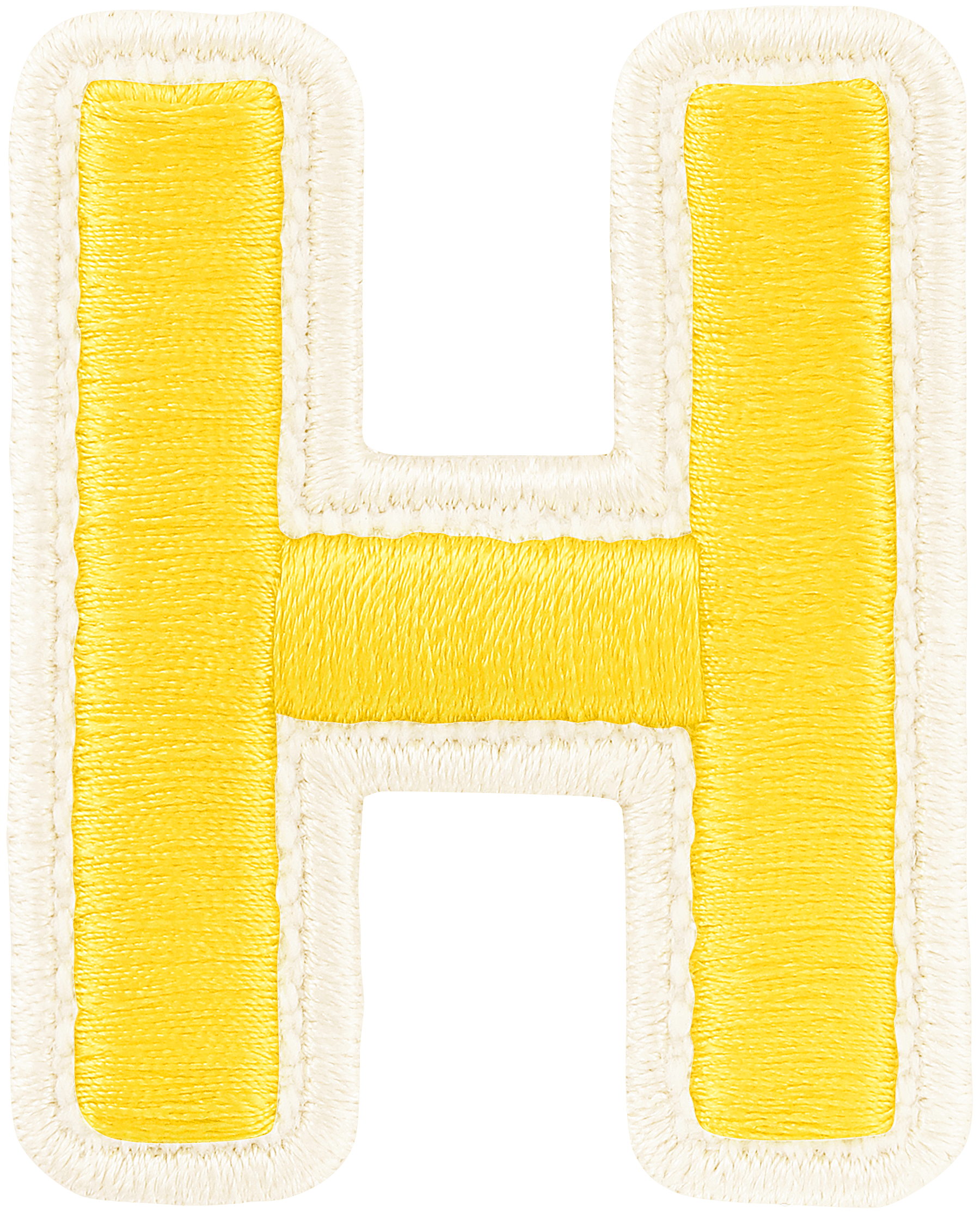 Lemon Rolled Embroidery Letter Patch