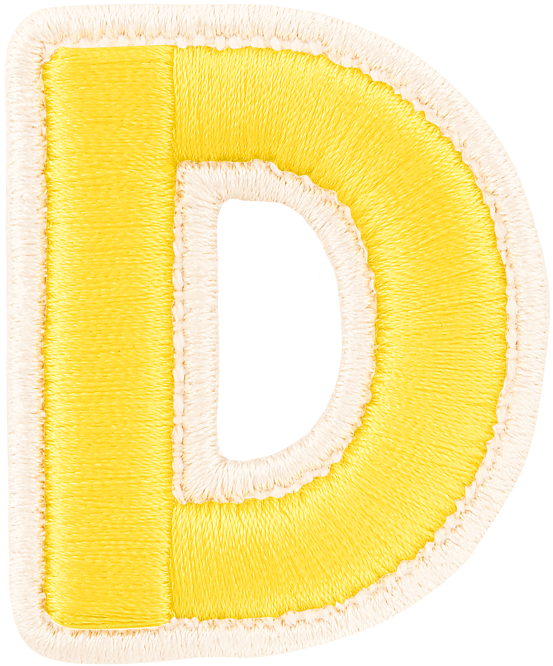Lemon Rolled Embroidery Letter Patch