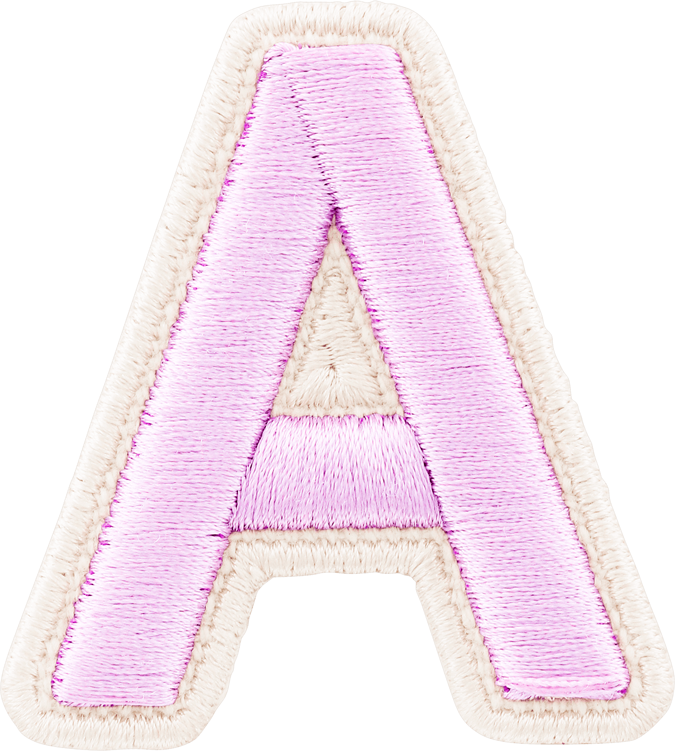 Lilac Rolled Embroidery Letter Patch