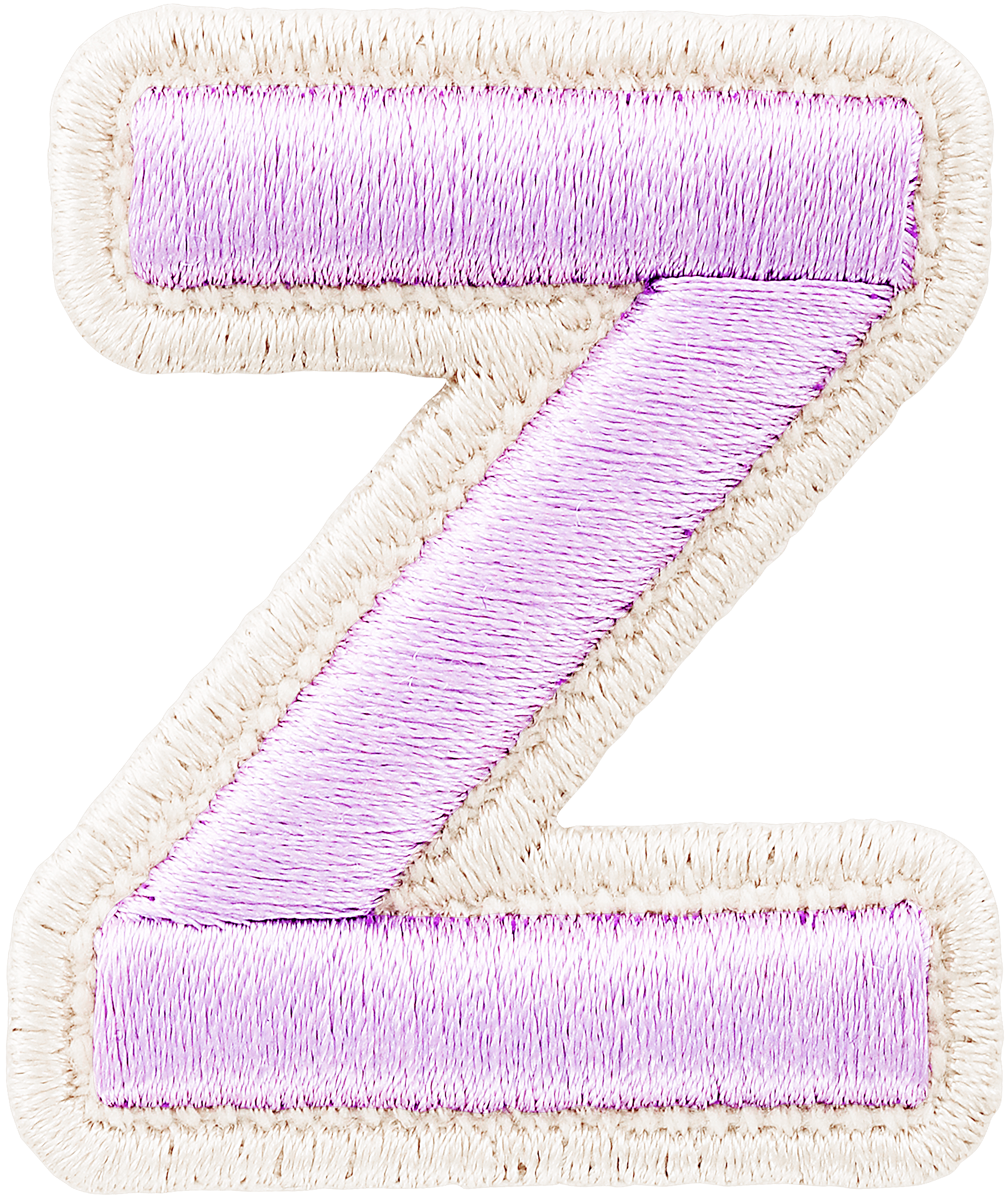 Lilac Rolled Embroidery Letter Patch
