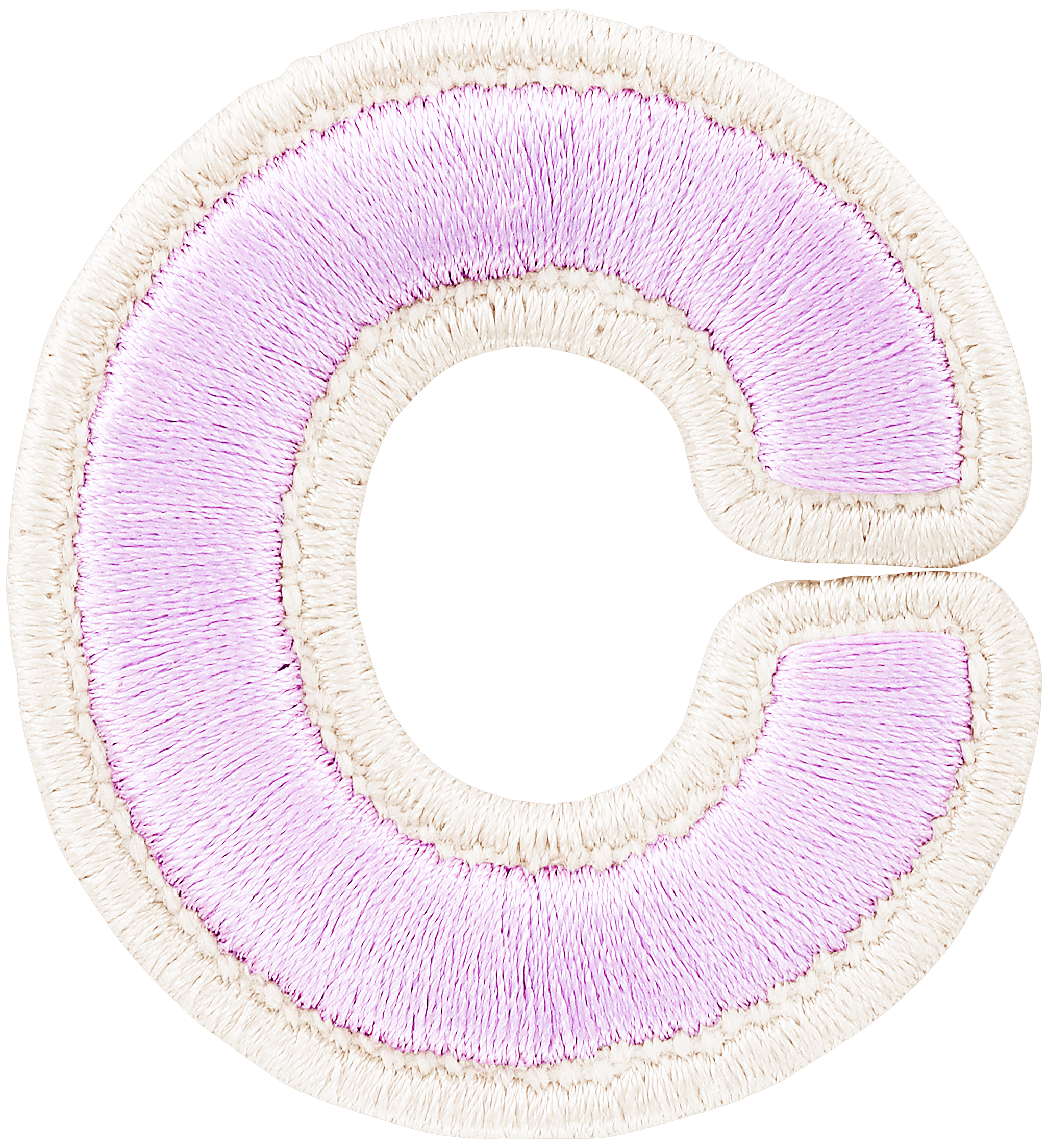 Lilac Rolled Embroidery Letter Patch