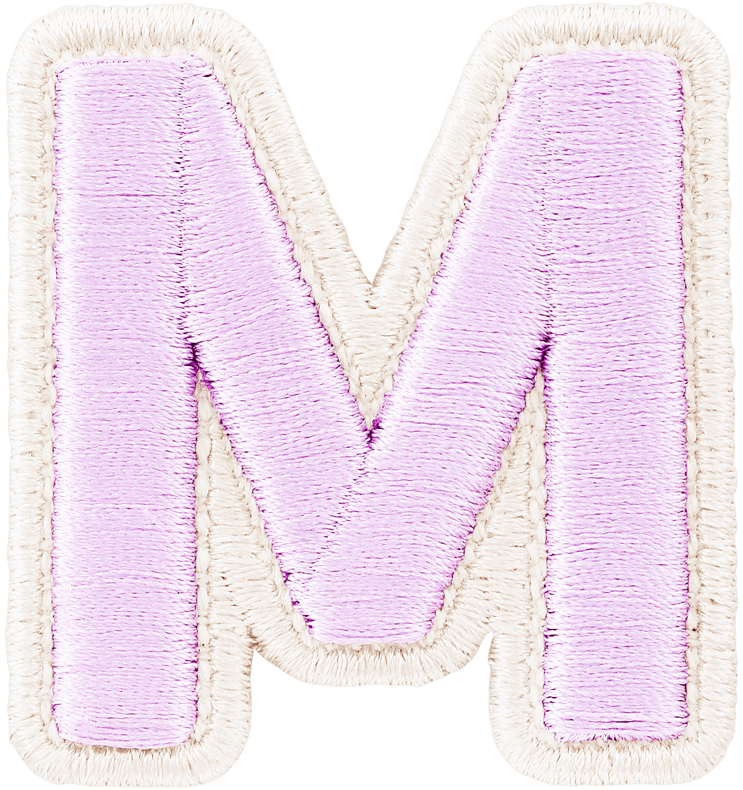 Lilac Rolled Embroidery Letter Patch