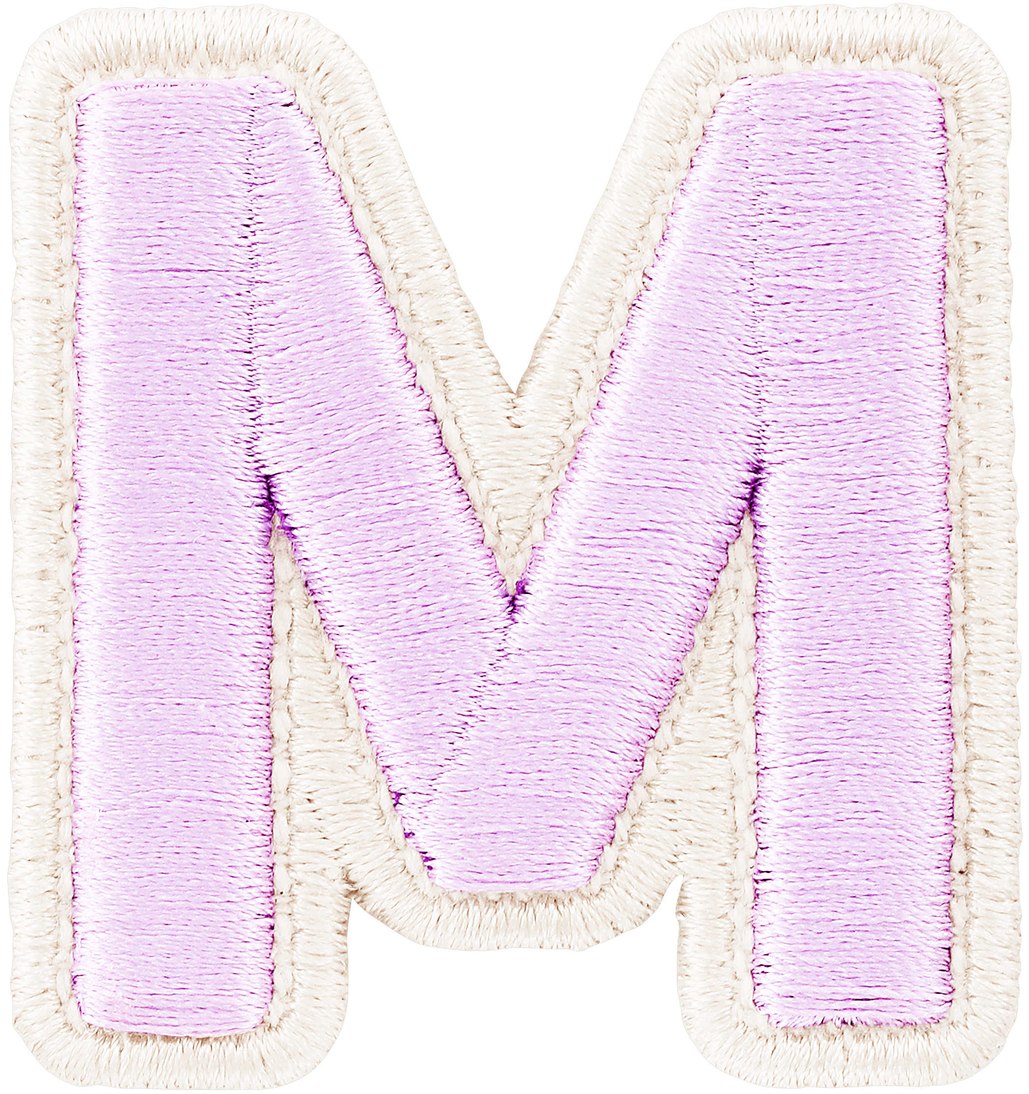 Lilac Rolled Embroidery Letter Patch
