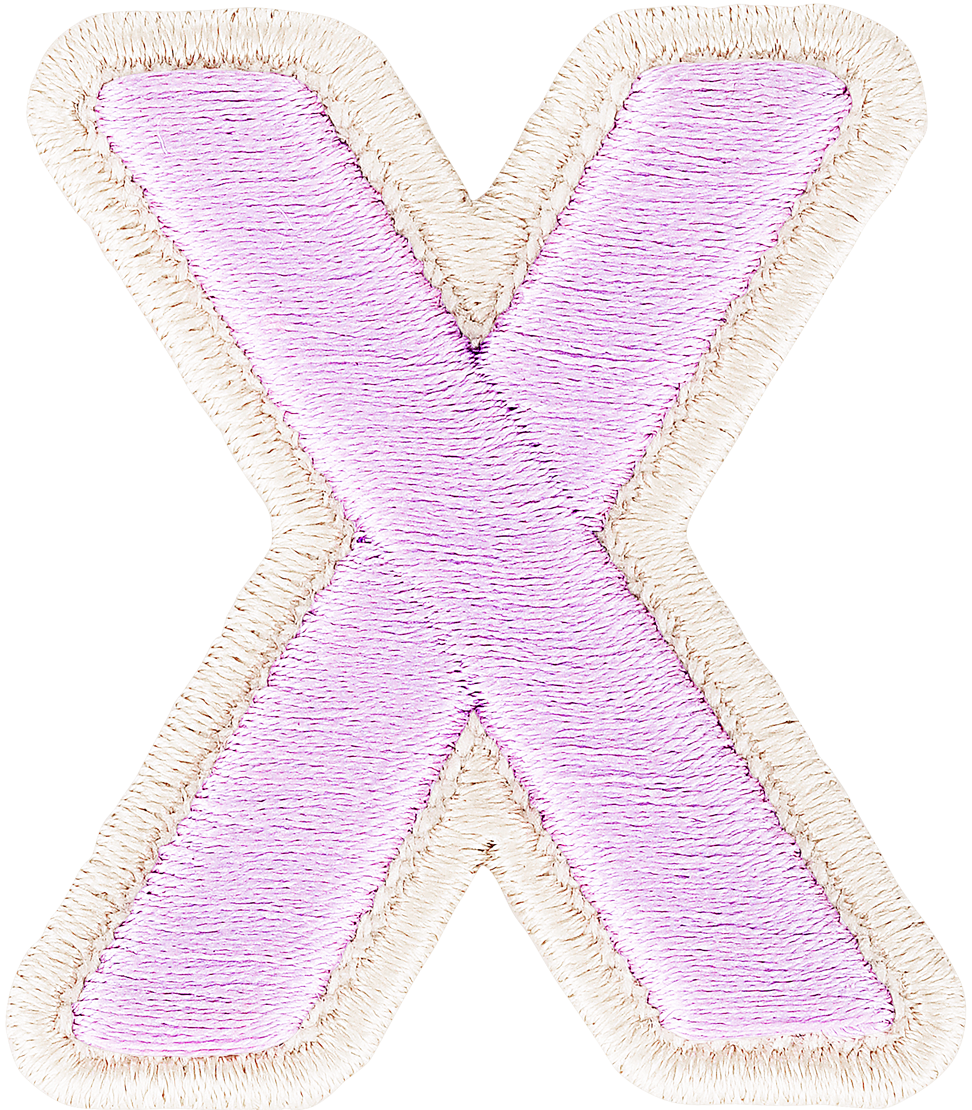 Lilac Rolled Embroidery Letter Patch