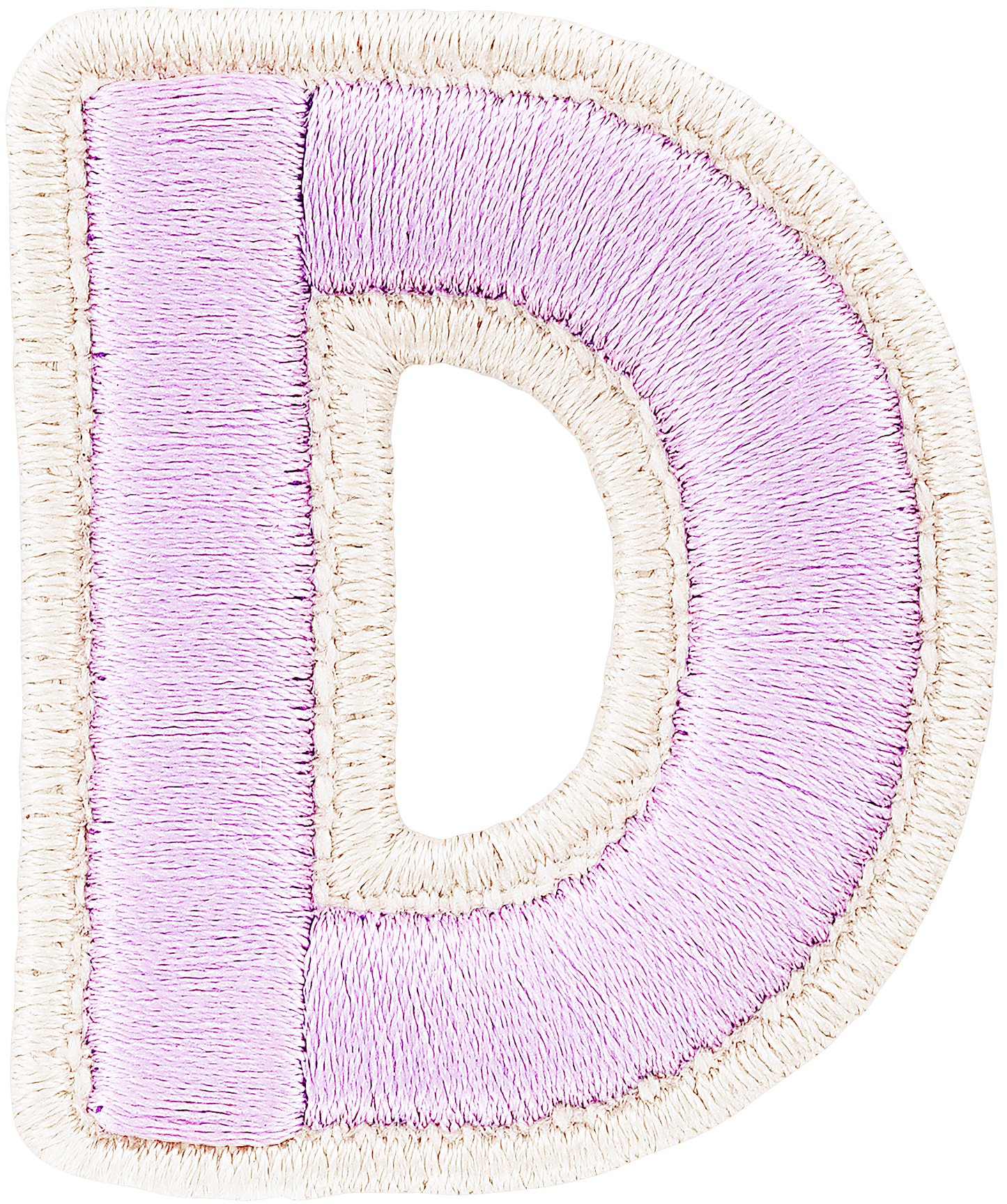 Lilac Rolled Embroidery Letter Patch