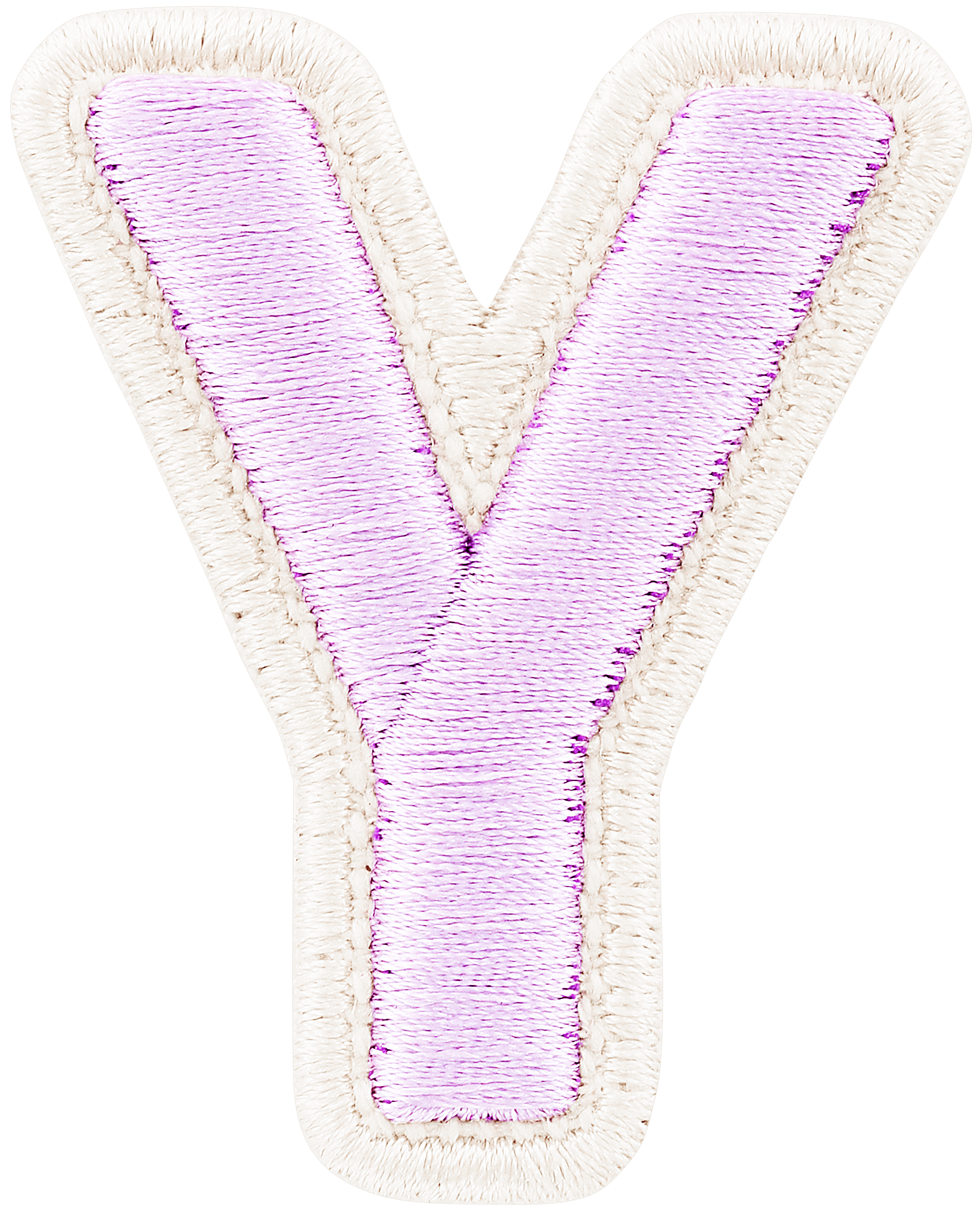 Lilac Rolled Embroidery Letter Patch