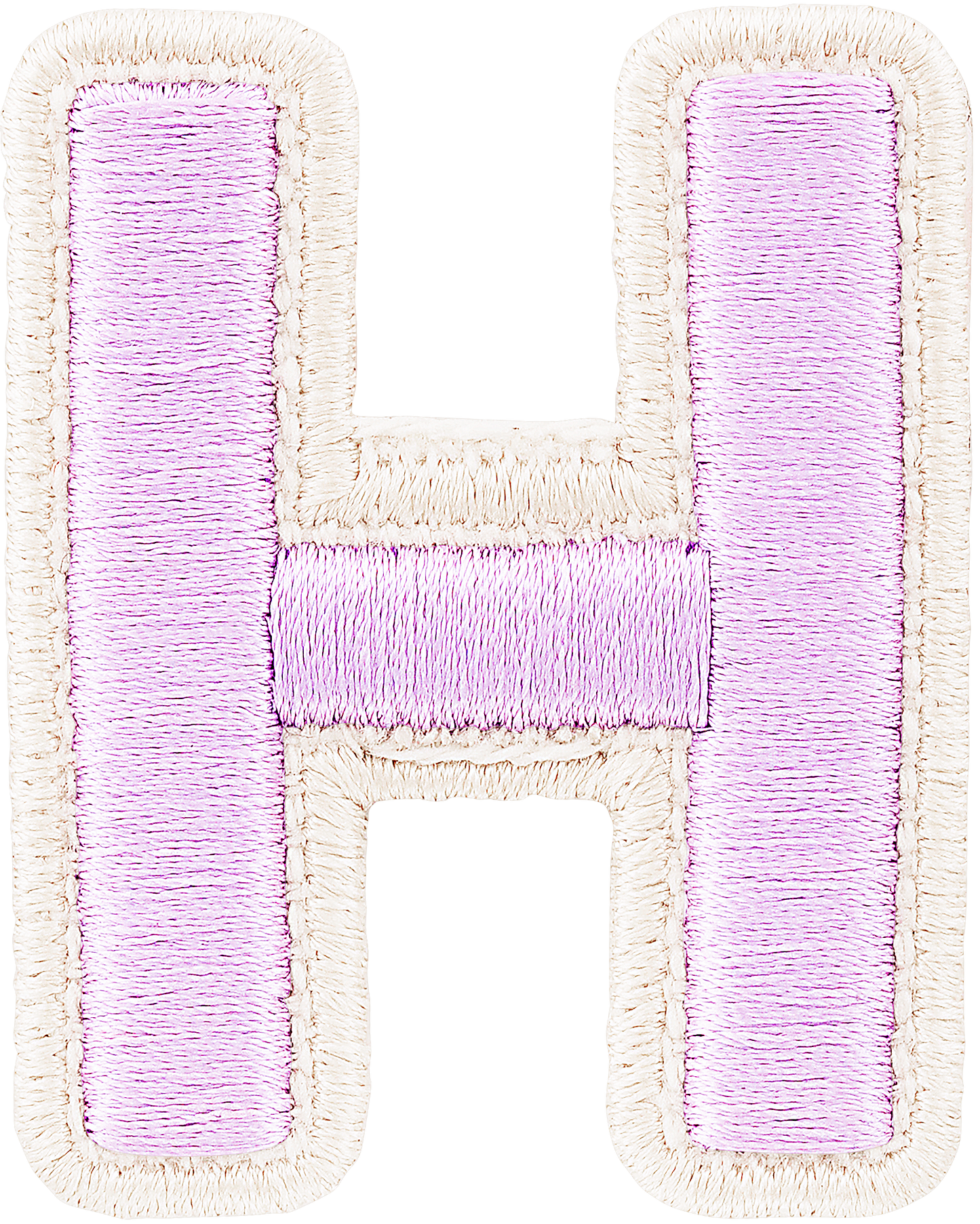 Lilac Rolled Embroidery Letter Patch