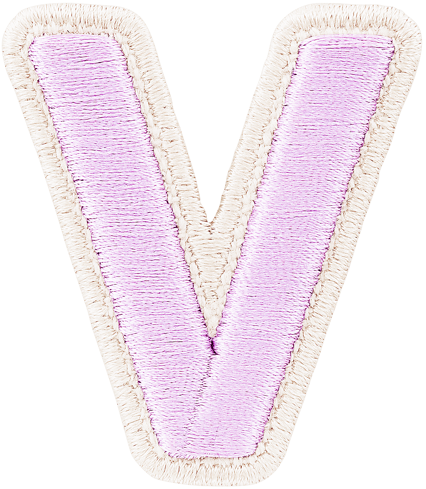 Lilac Rolled Embroidery Letter Patch