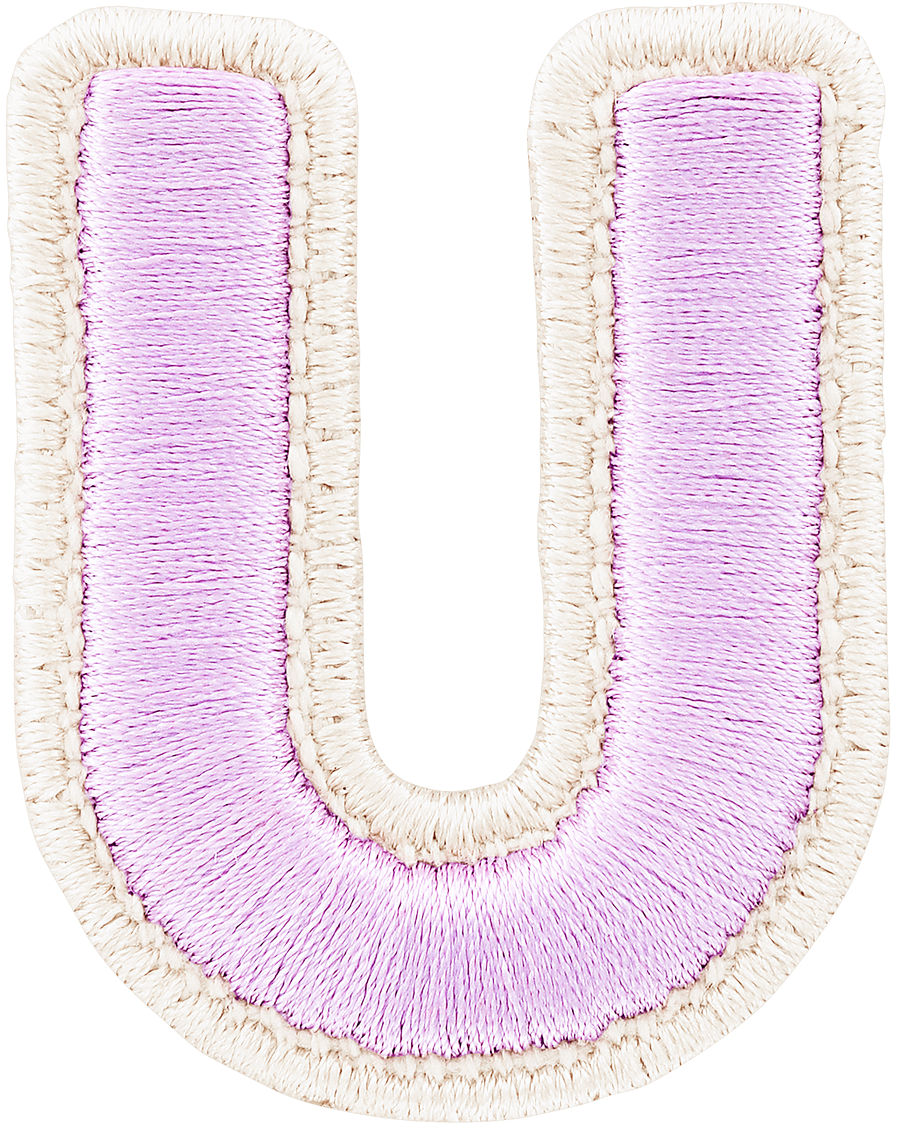 Lilac Rolled Embroidery Letter Patch
