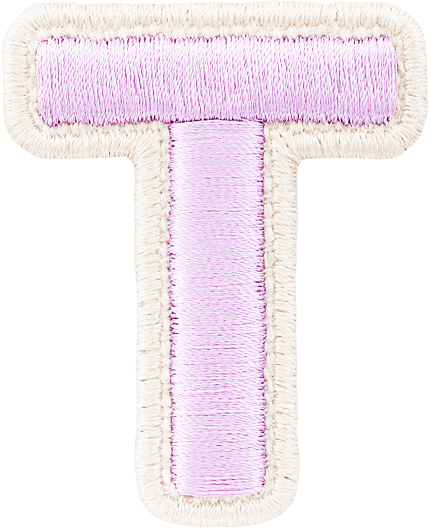 Lilac Rolled Embroidery Letter Patch