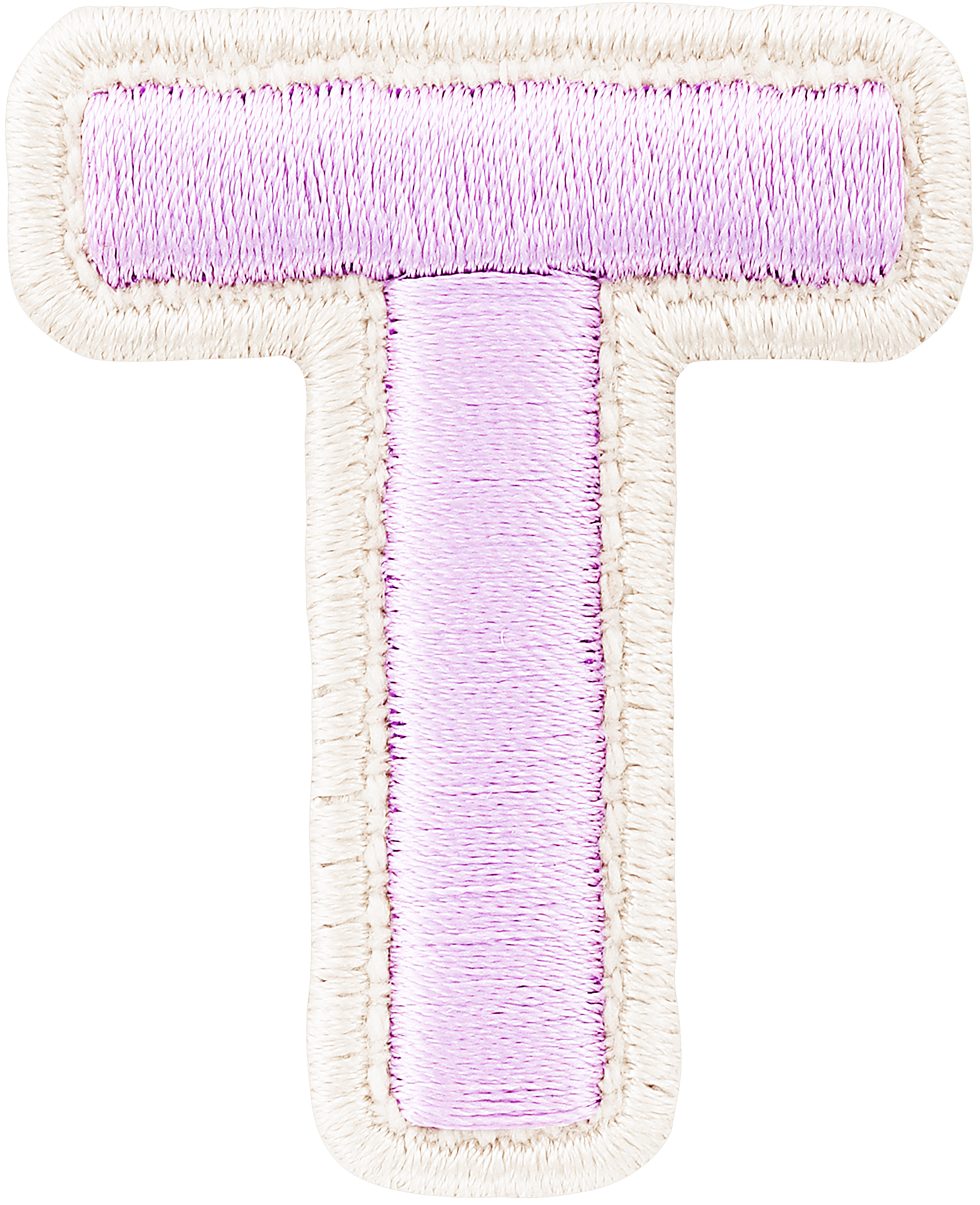 Lilac Rolled Embroidery Letter Patch