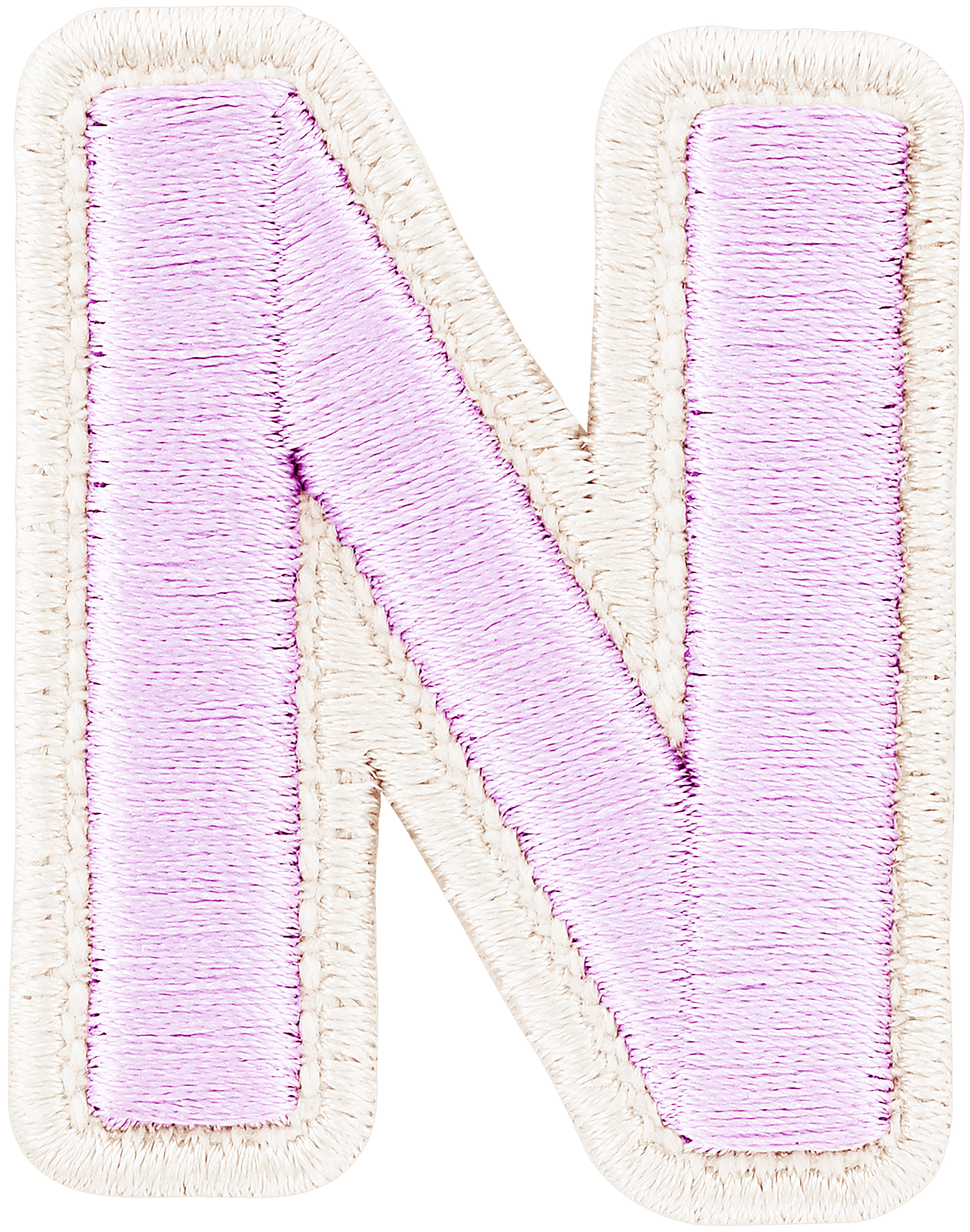 Lilac Rolled Embroidery Letter Patch