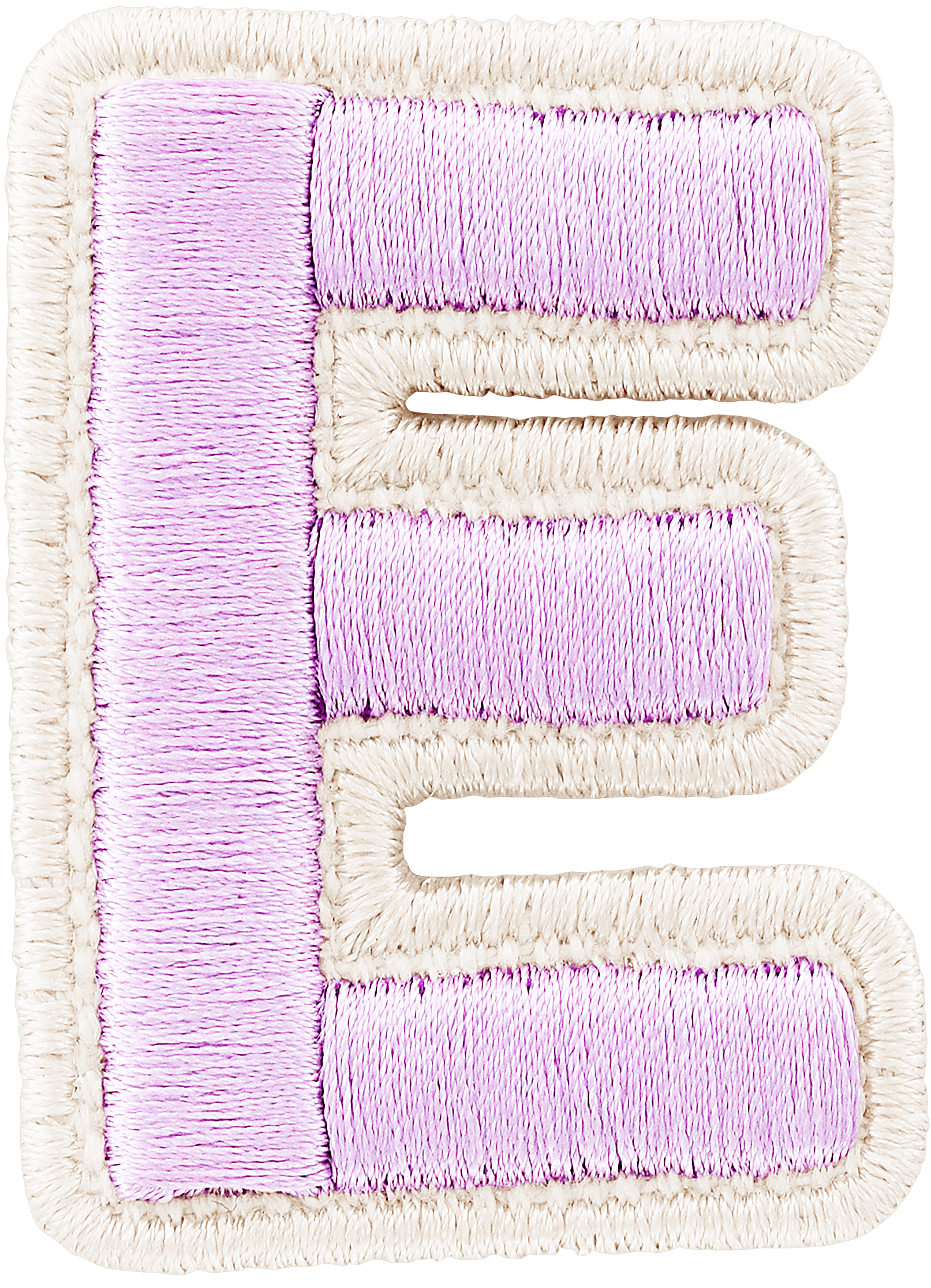 Lilac Rolled Embroidery Letter Patch