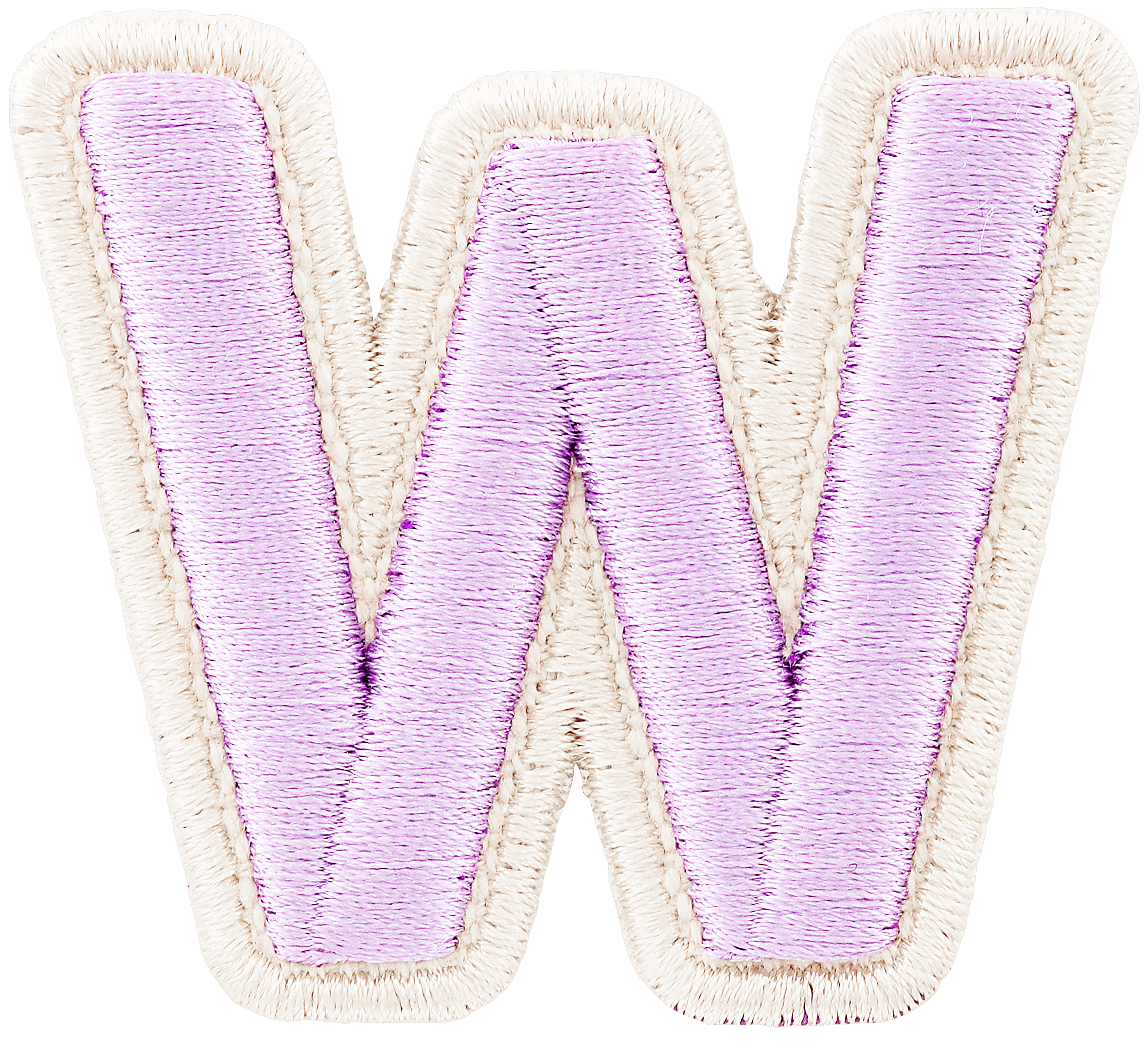 Lilac Rolled Embroidery Letter Patch