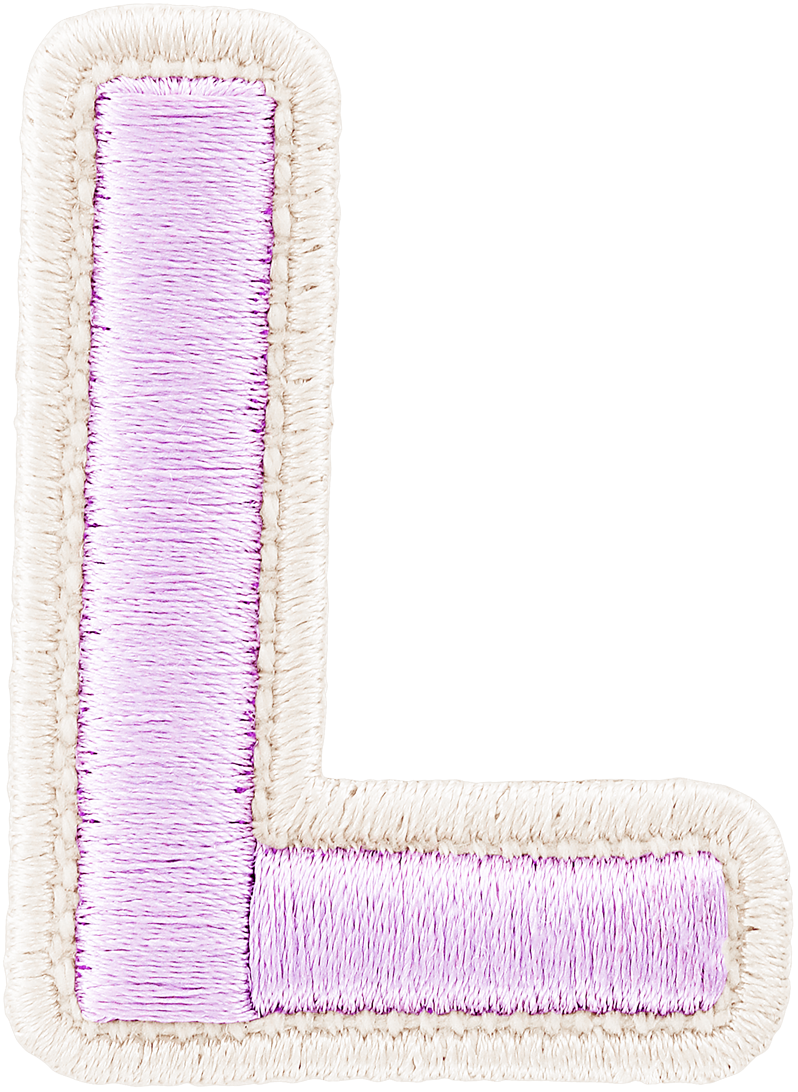 Lilac Rolled Embroidery Letter Patch
