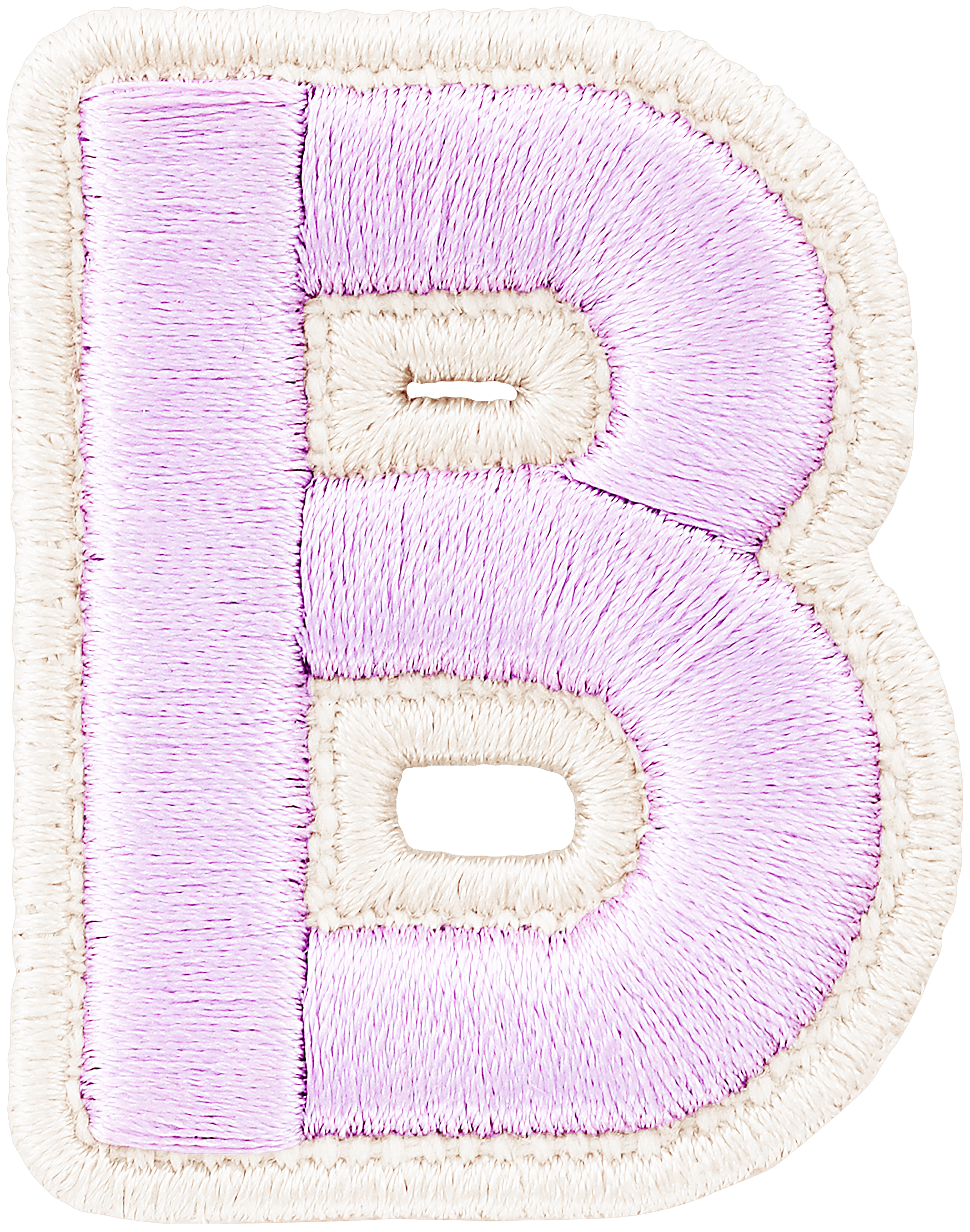 Lilac Rolled Embroidery Letter Patch