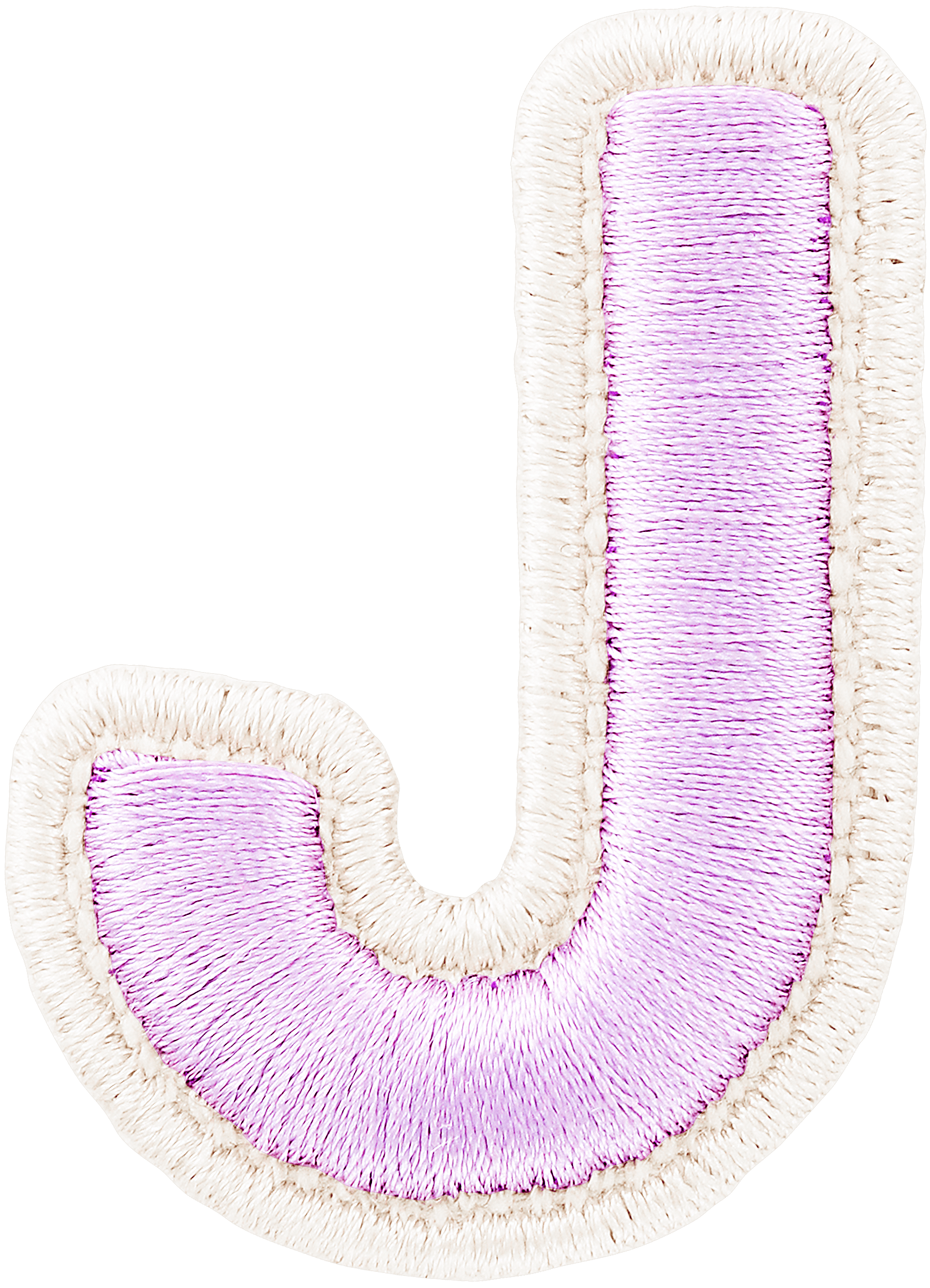 Lilac Rolled Embroidery Letter Patch