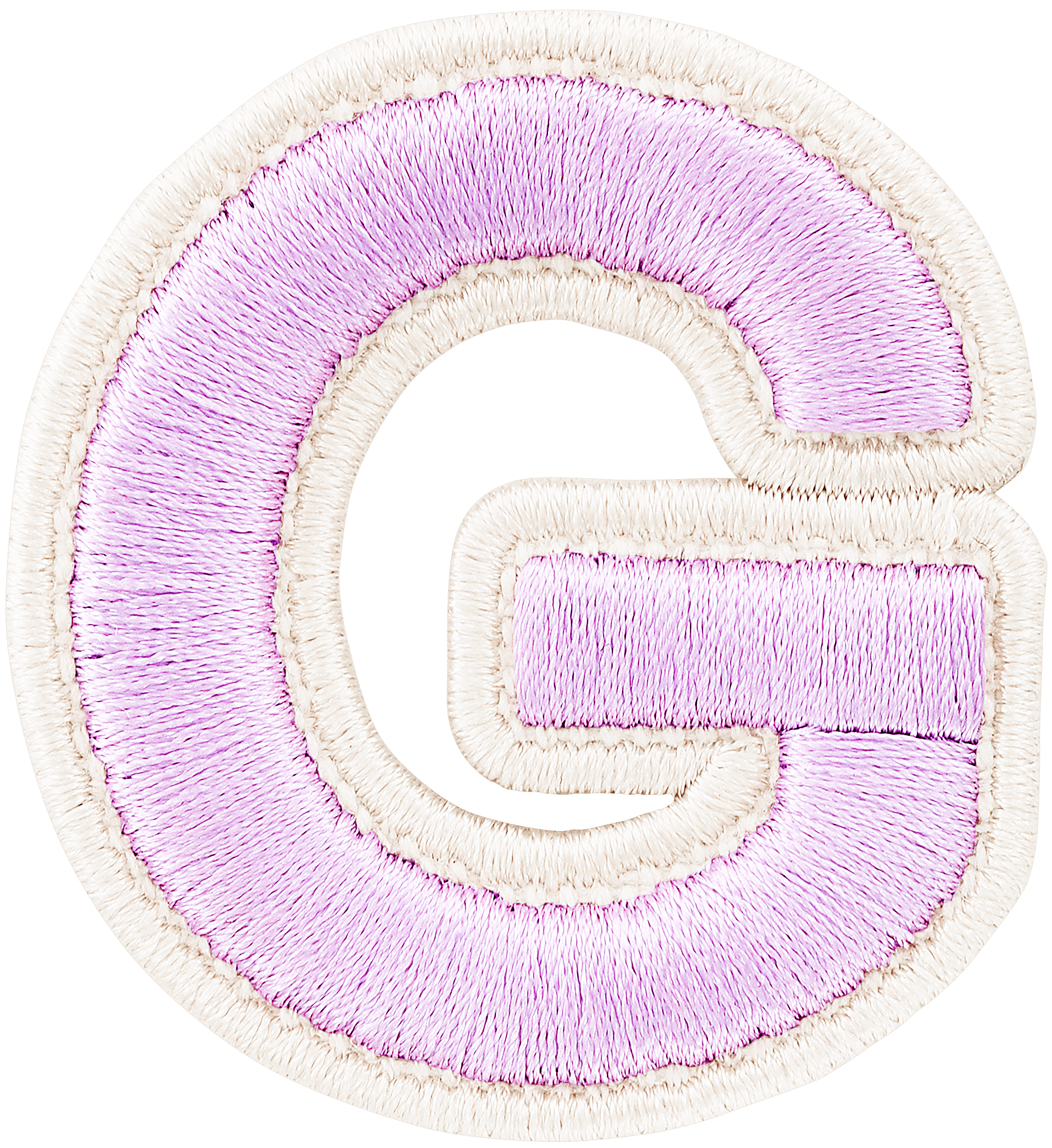 Lilac Rolled Embroidery Letter Patch